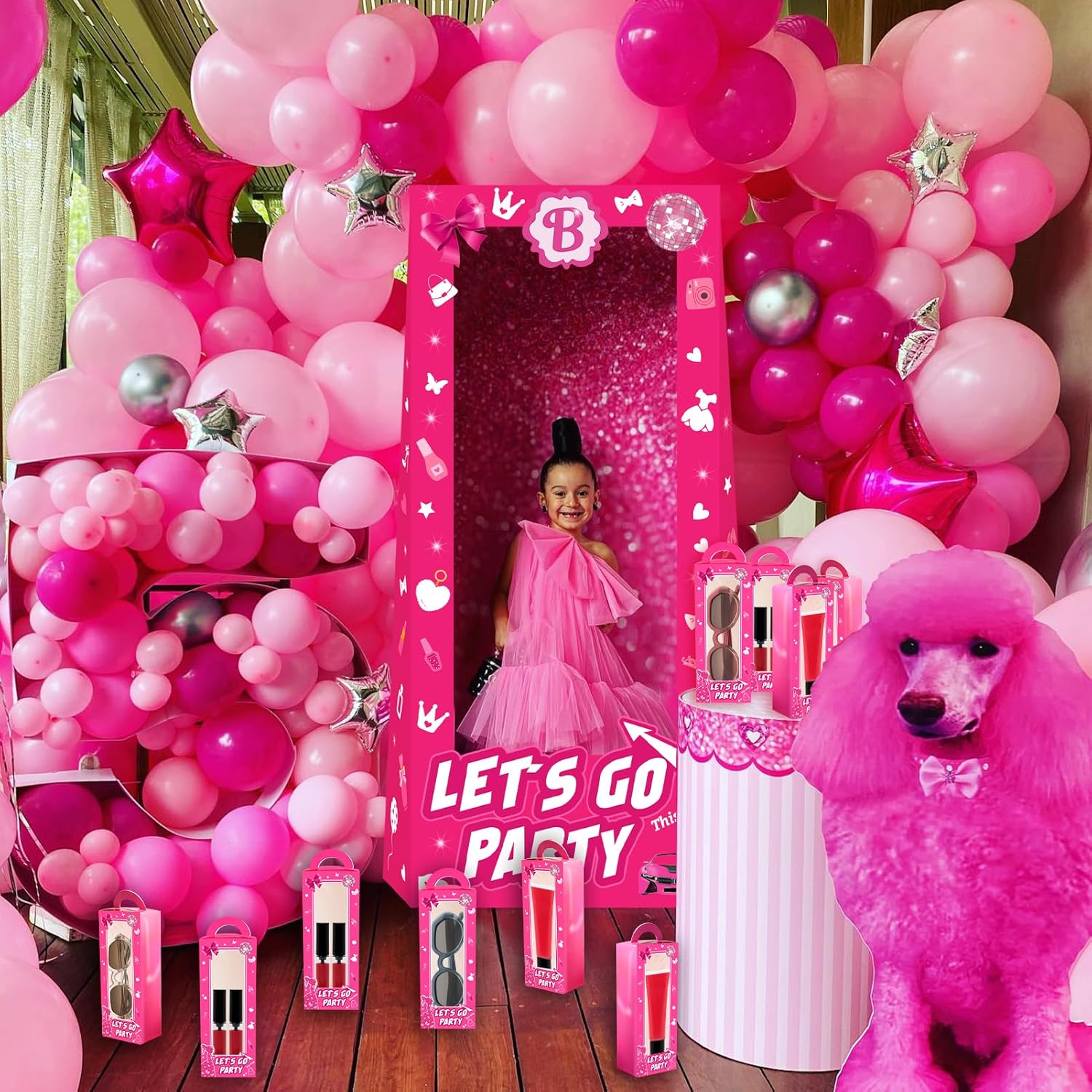 18 Pcs Hot Pink Girl Party Favor Boxes