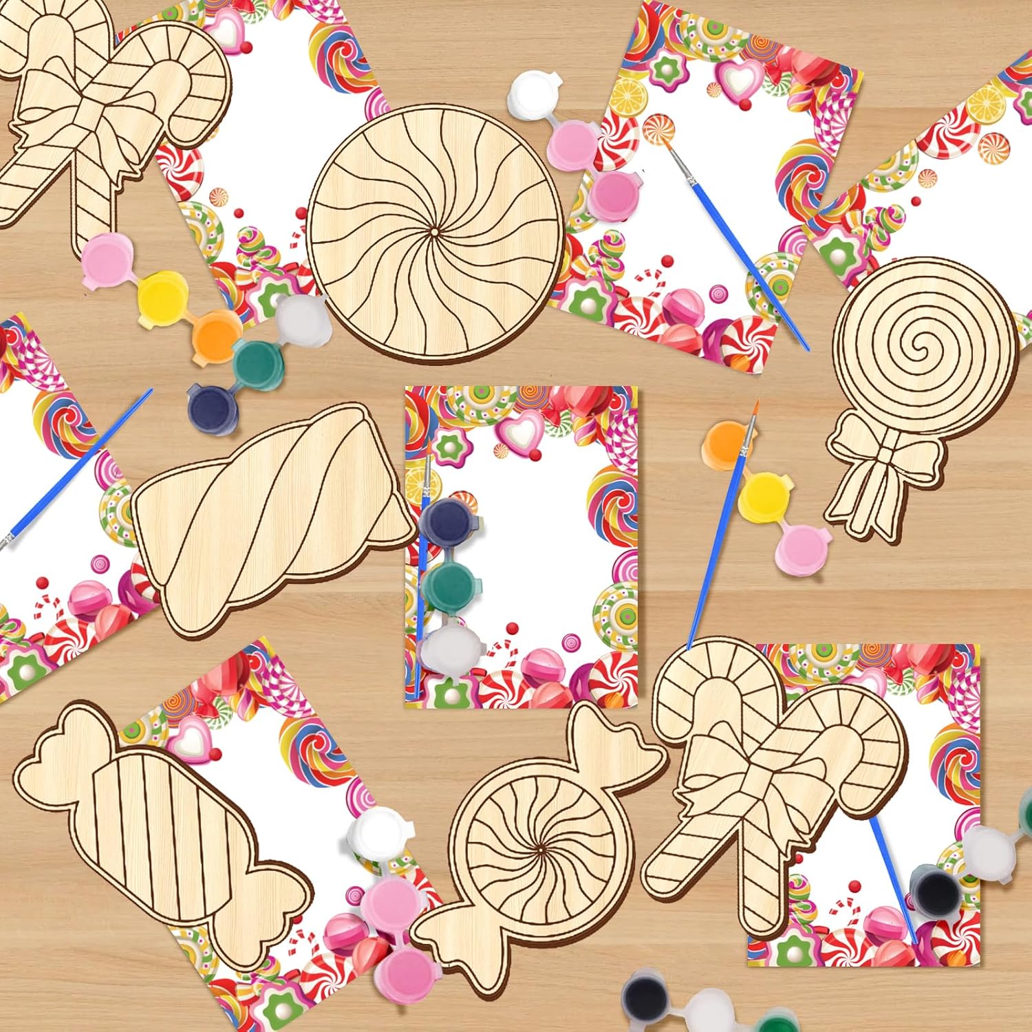 HABDJILTY 12 Pack Candyland Painting Crafts Set for Kids