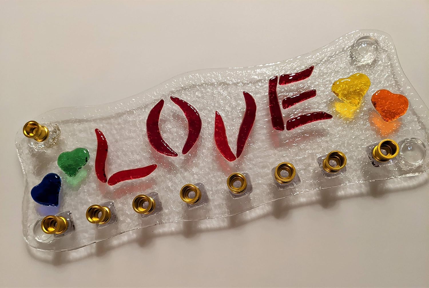Burning Love LGBTQ Glass Candleholder by YafitGlass