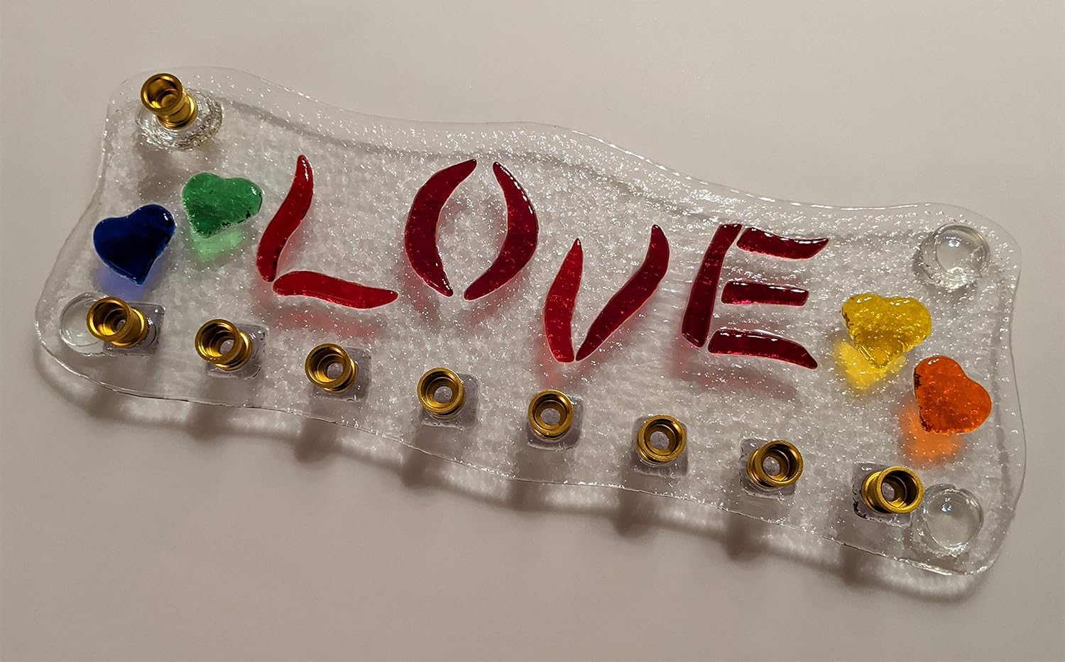 Burning Love LGBTQ Glass Candleholder by YafitGlass