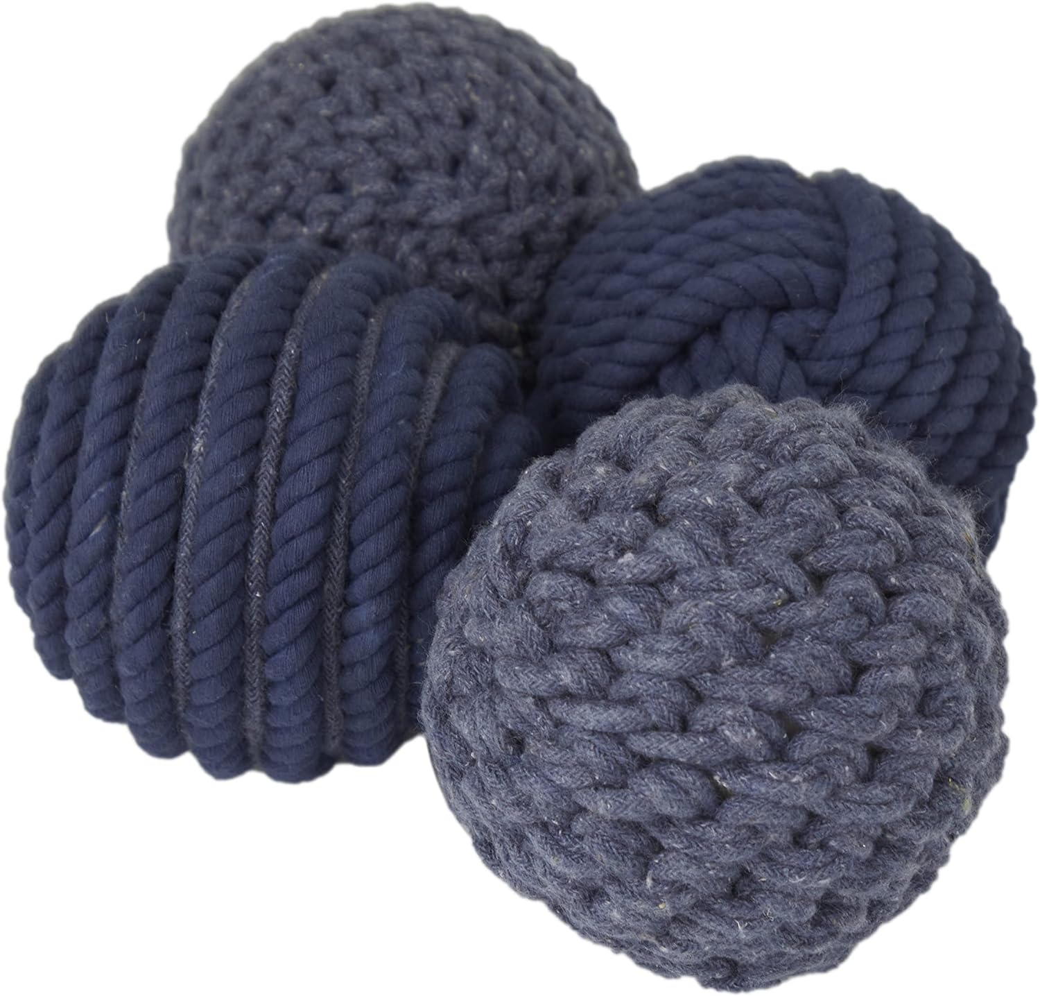 Deco 79 Jute Rope Decorative Orbs Set of 4 Blue