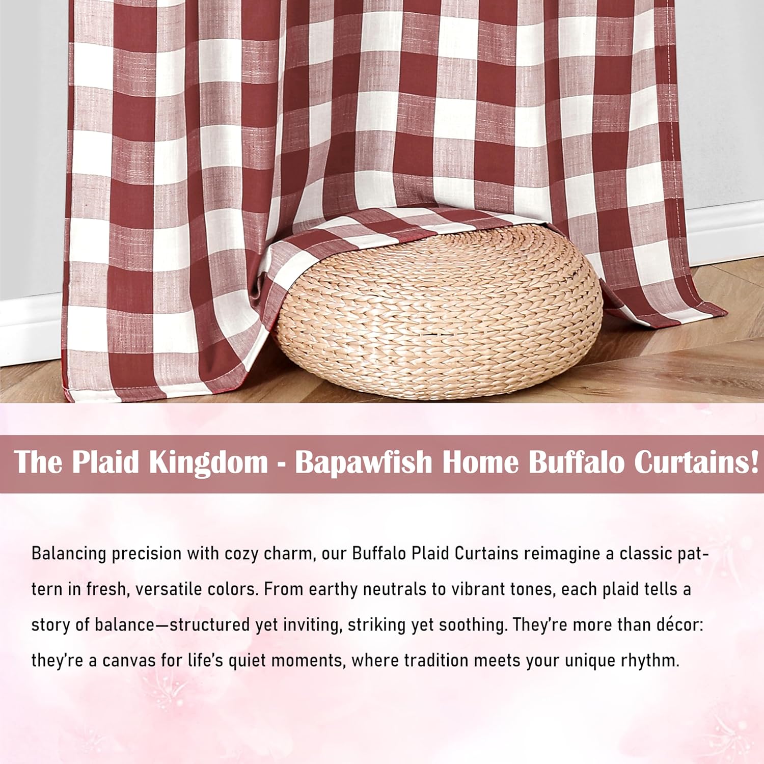 Red Buffalo Plaid Check Curtain Panels 40x84