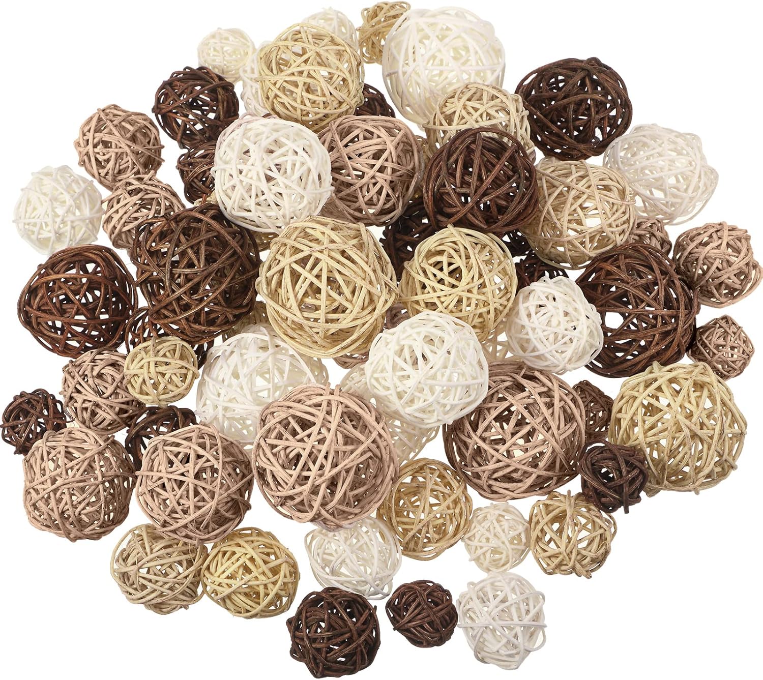 Patelai 72 Pcs Wicker Rattan Decorative Balls