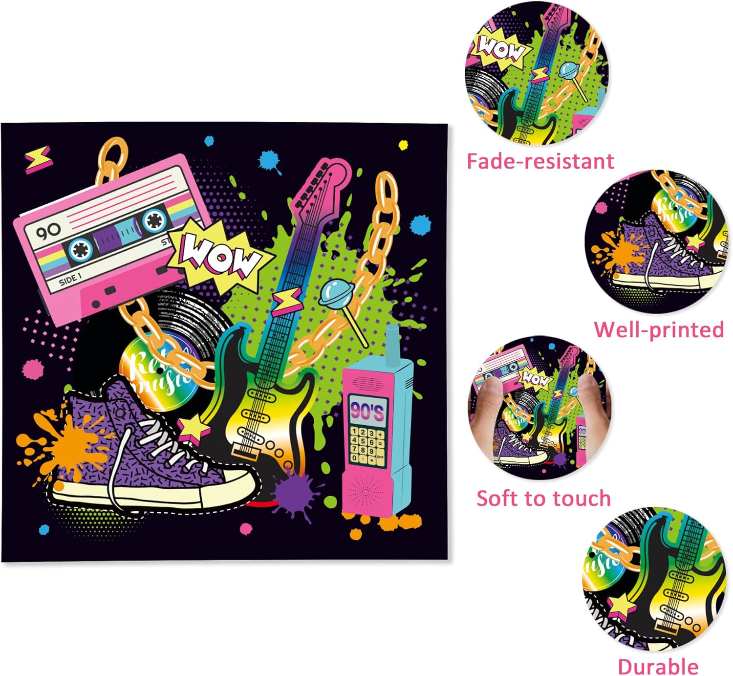 40PCS Hip Hop Paper Napkins Set for Parties