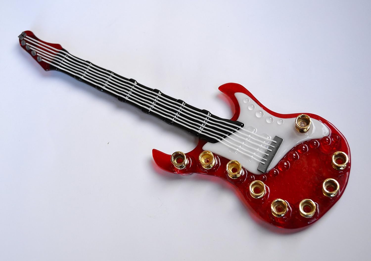 Electric Guitar Glass Menorah by YafitGlass 1