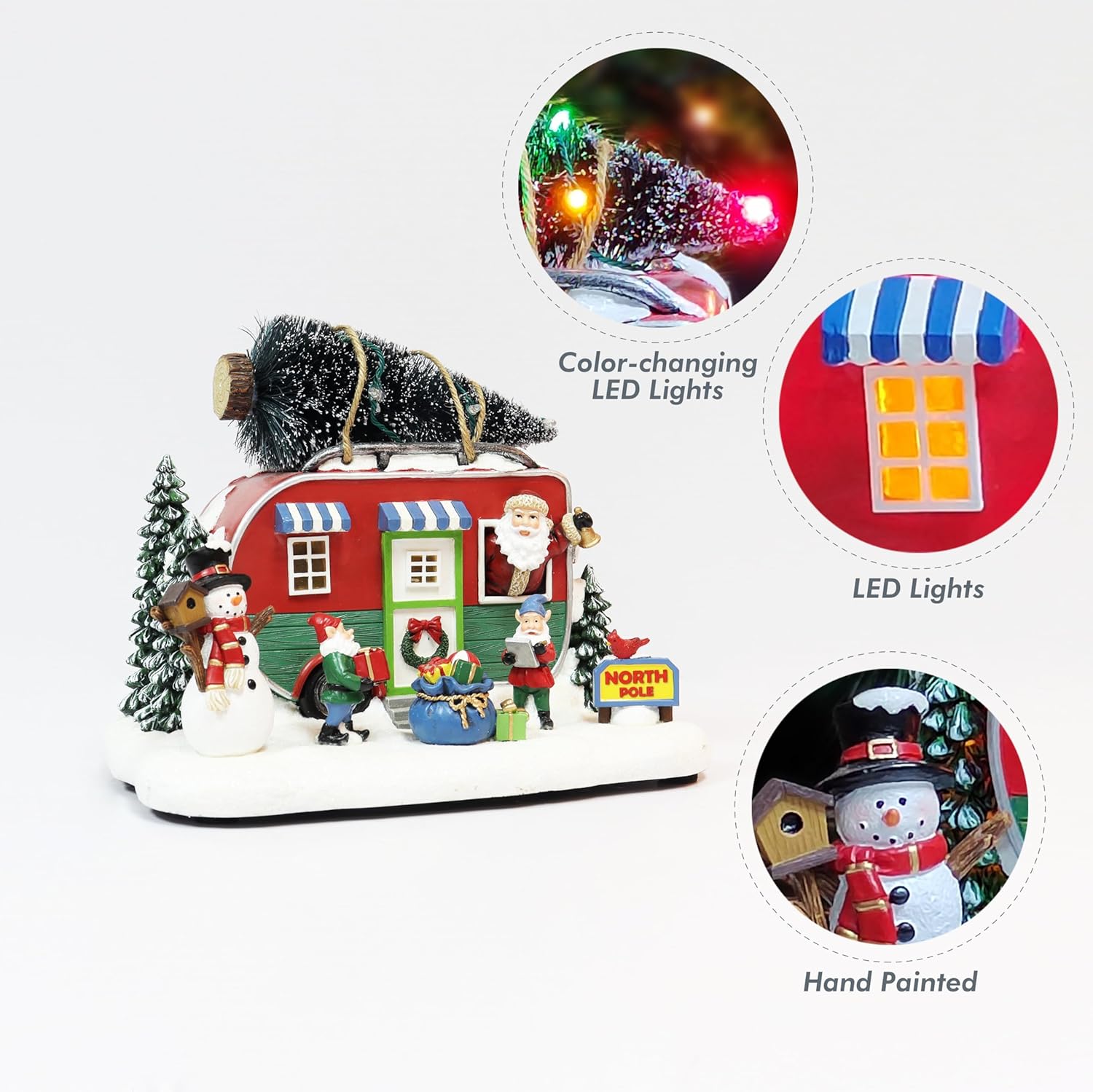 Moments in Time 73 Inch Santas Trailer LED Music Decor
