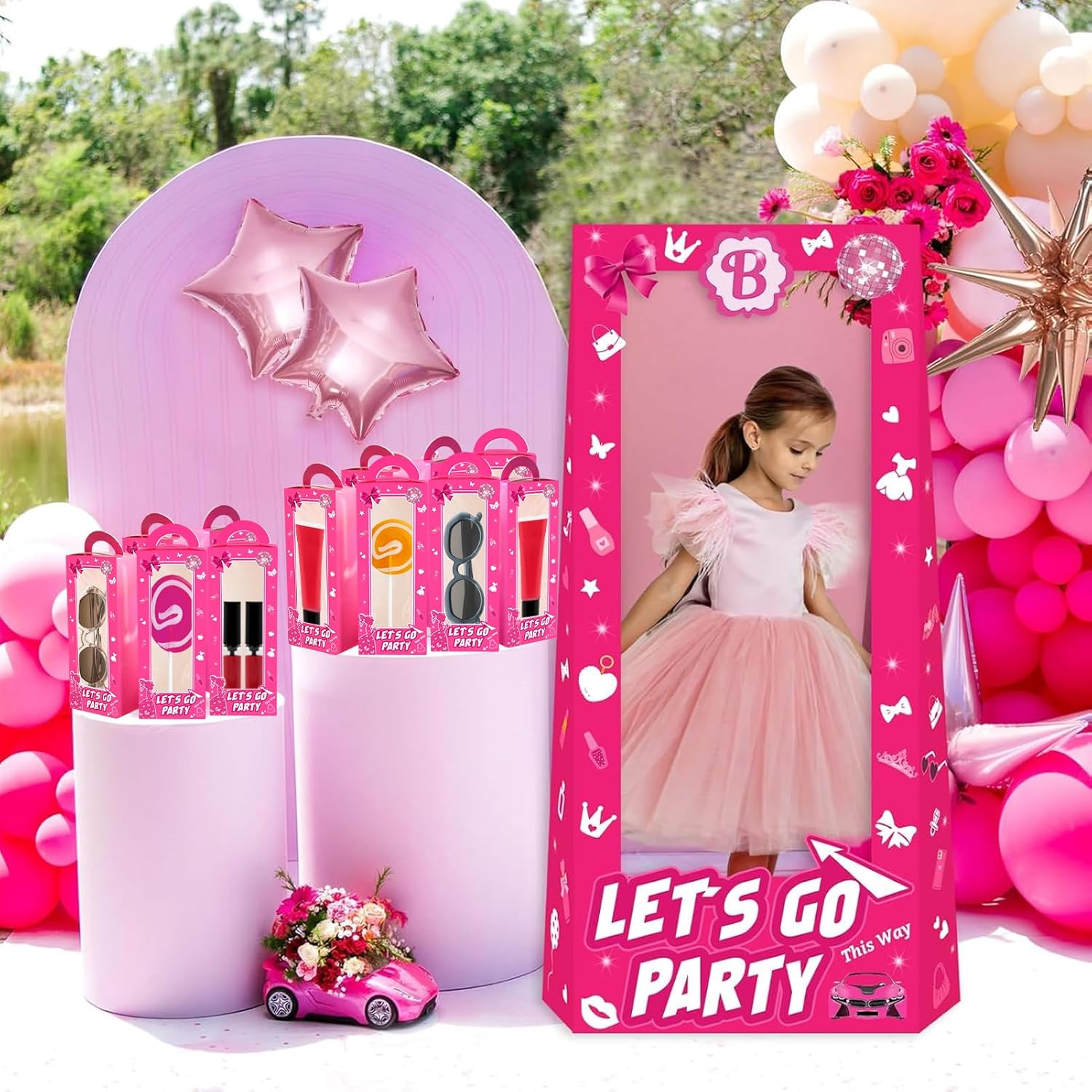 18 Pcs Hot Pink Girl Party Favor Boxes