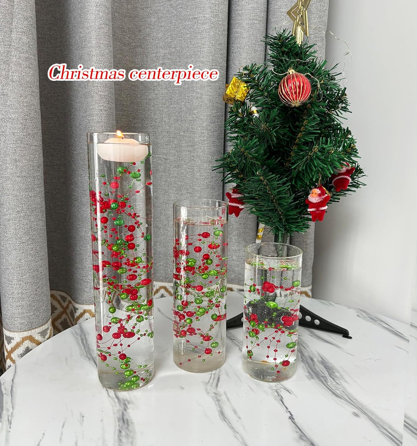 12 Pcs Pearl String Set for Floating Candles Centerpiece