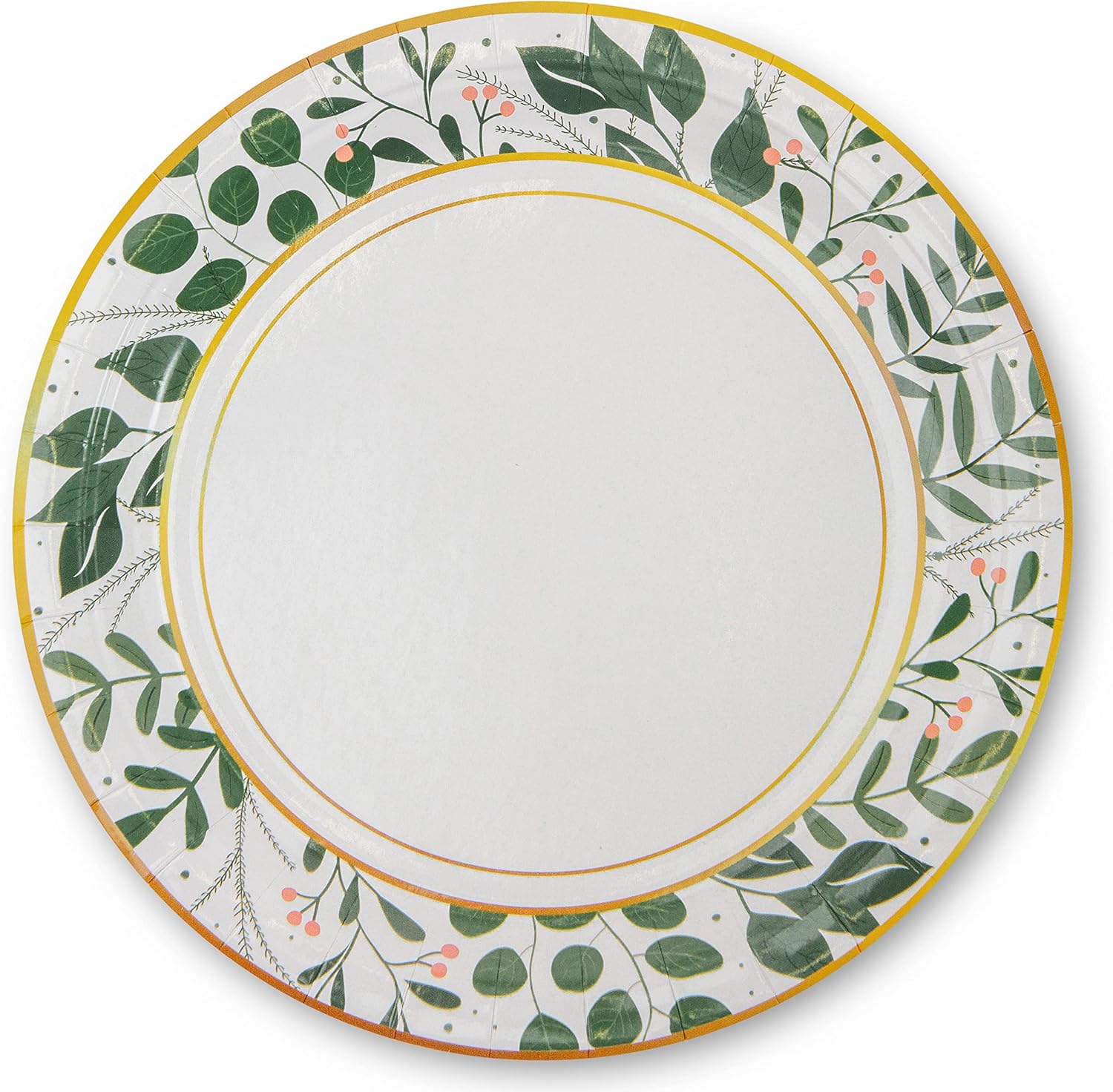 Royal Bluebonnet Greenery Paper Plates and Napkins - Set of 24