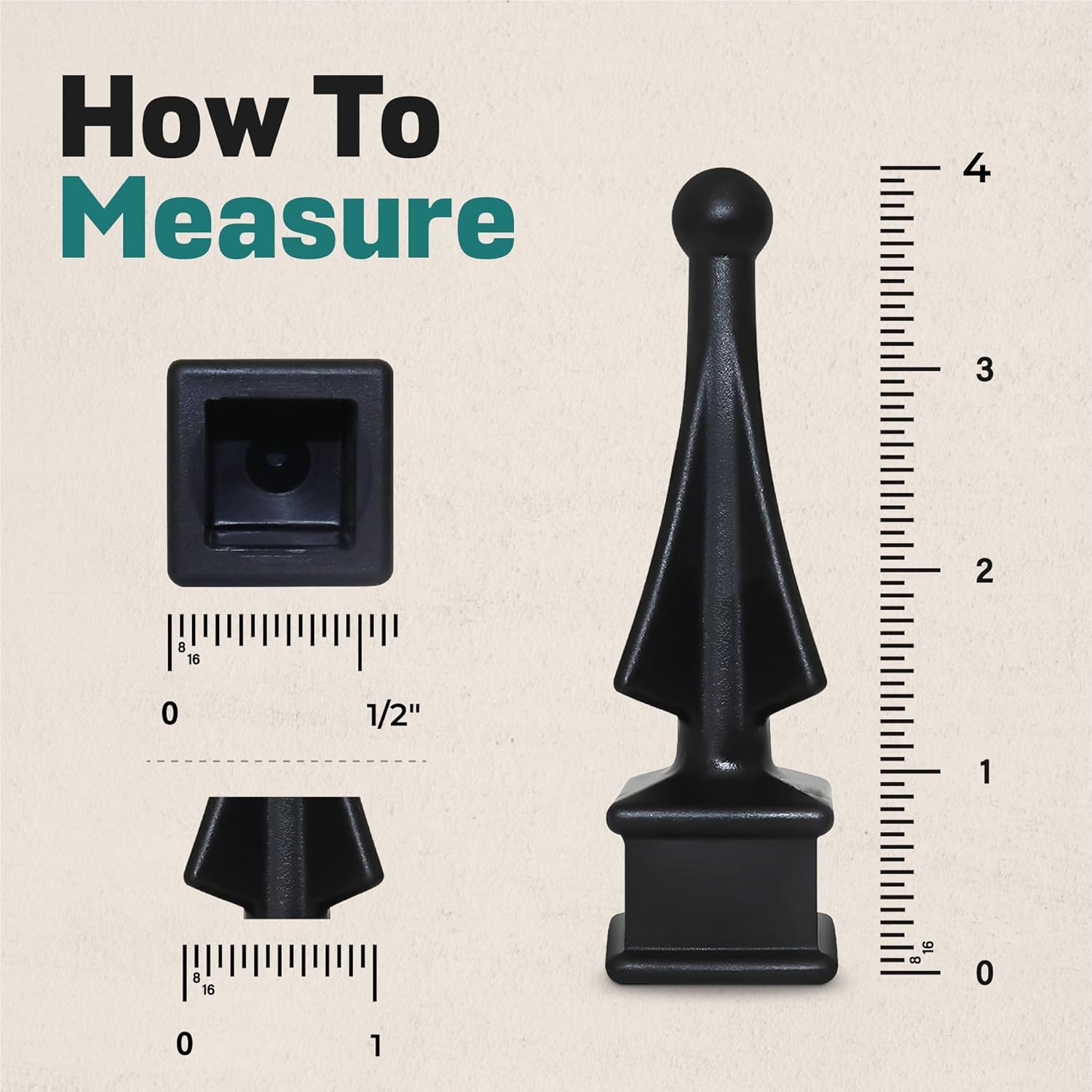 Fence Finial Toppers for Square Post 5 Pack