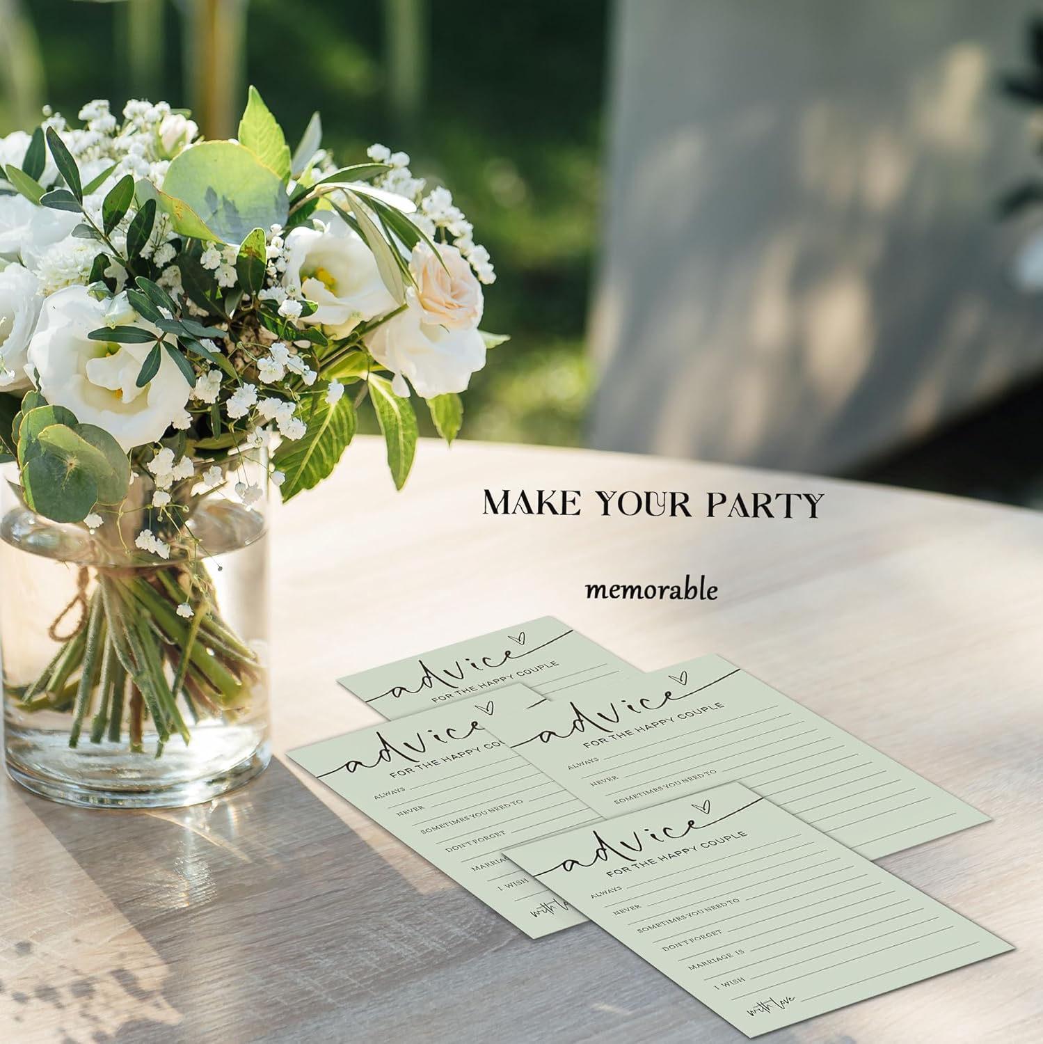 Bridal Shower Game Cards Set of 25 Sage Green