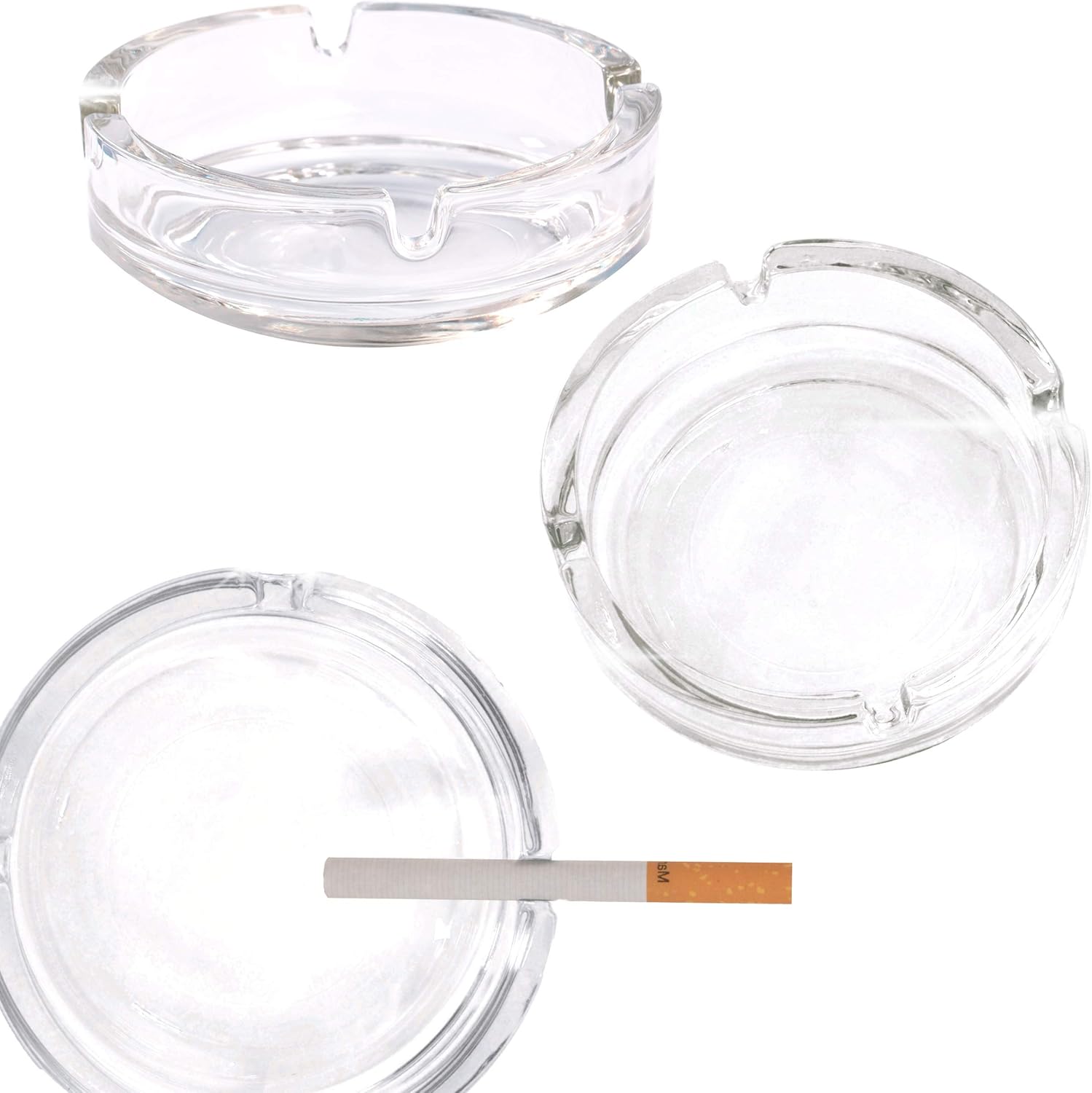 Fargus Glass Ashtrays for Cigarettes Pack of 2