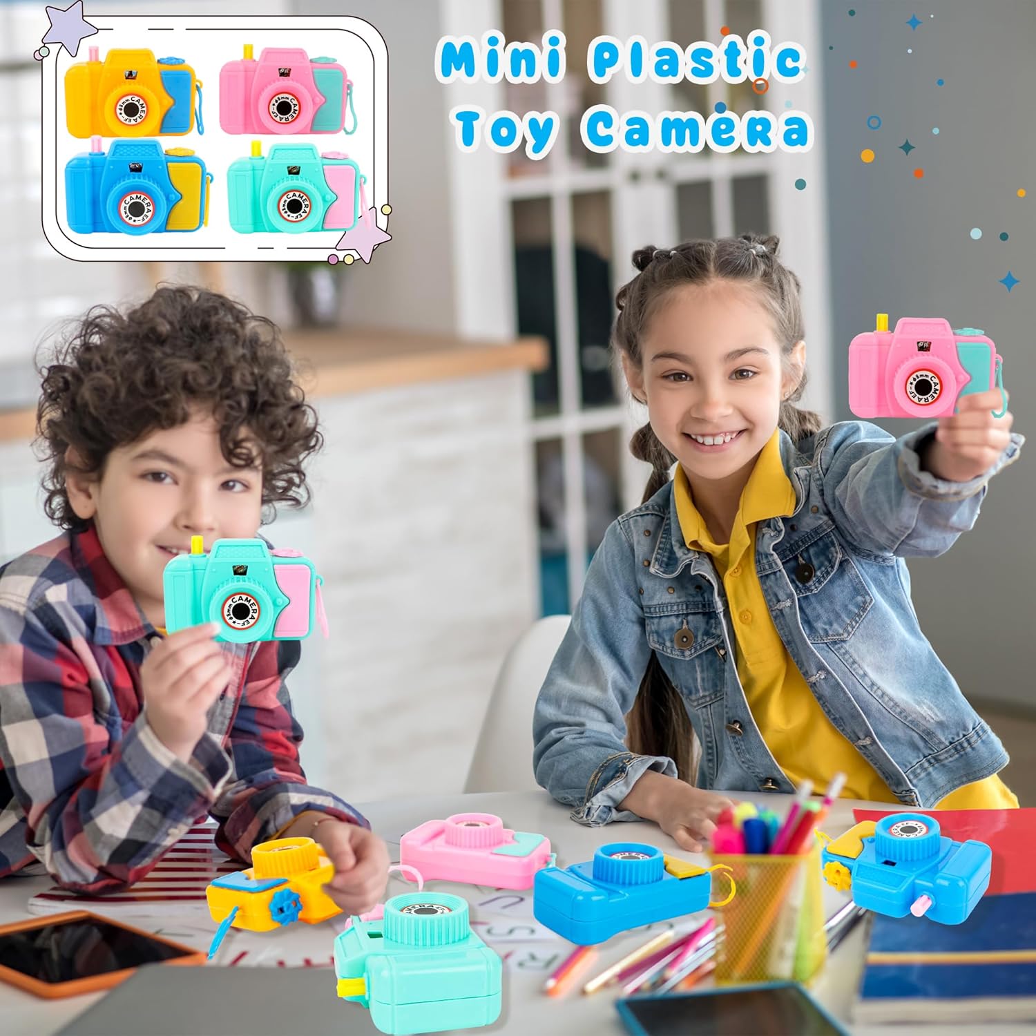 32 Pcs Mini Plastic Camera Toy Set for Kids