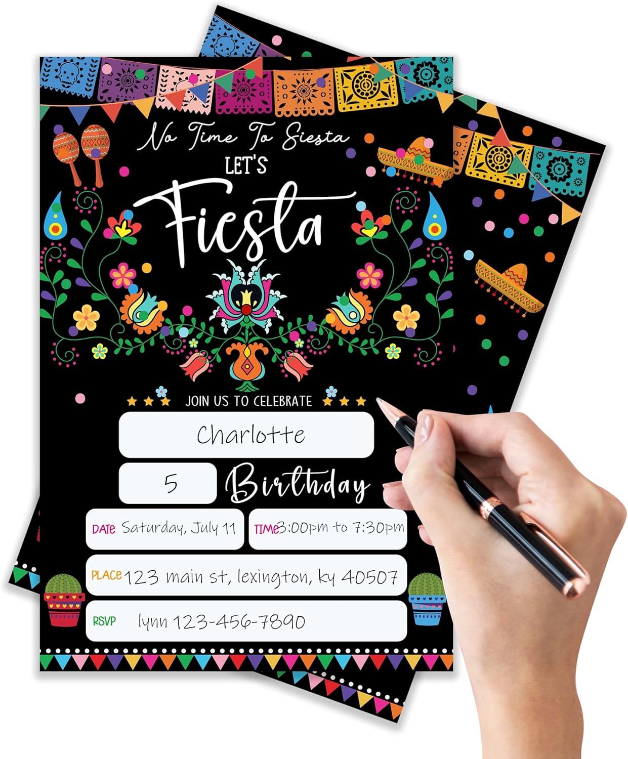 Fiesta Birthday Invitations with Envelopes Pack of 20