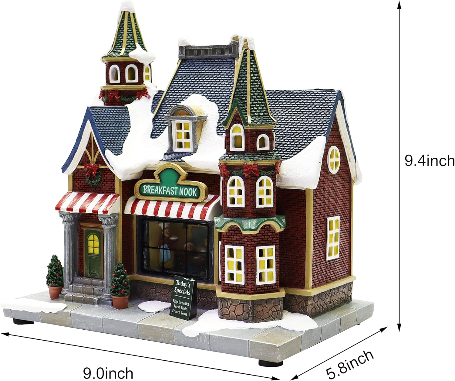 Moments In Time Resin Christmas Village Building with LED Lights and Music