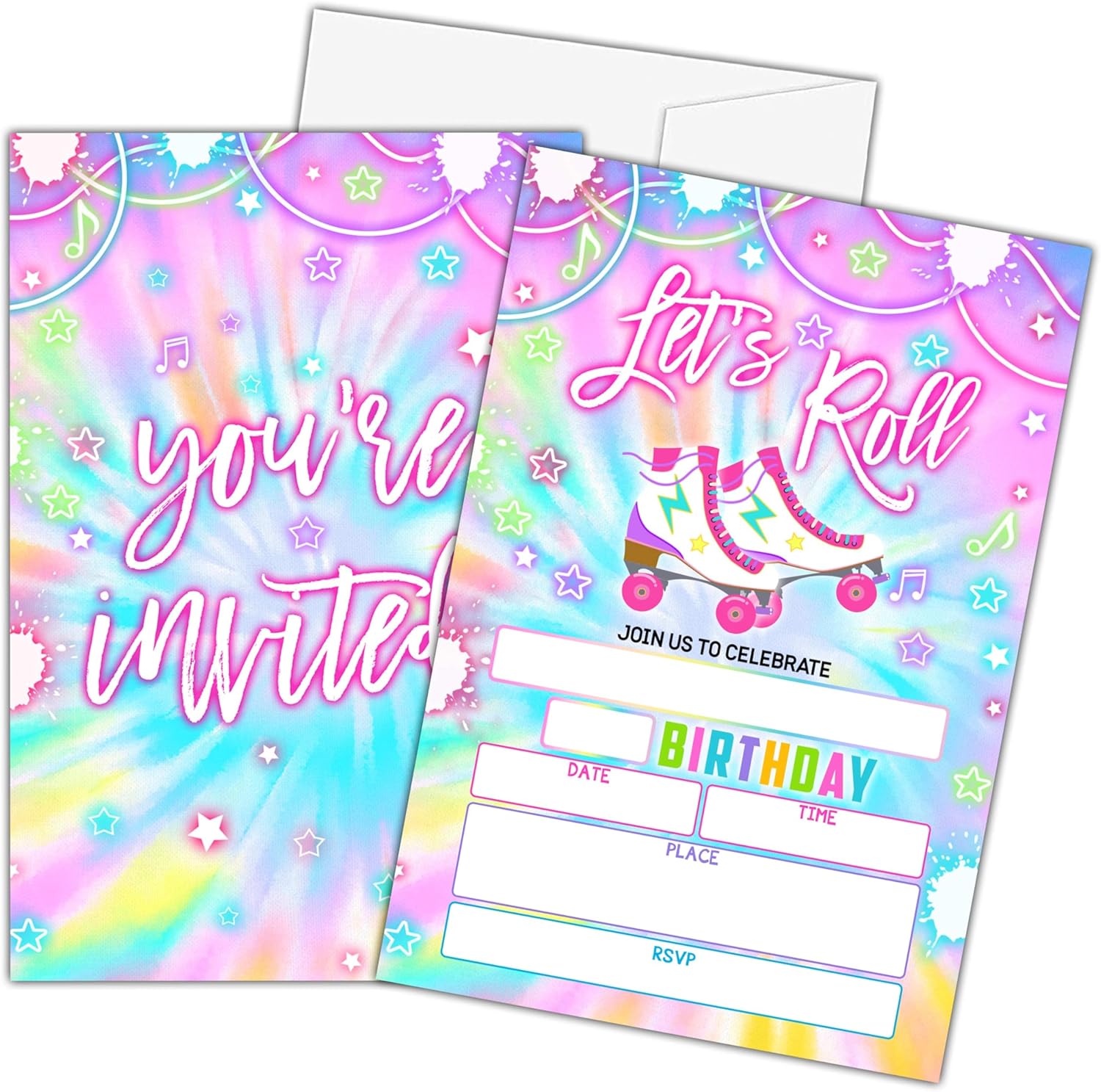Lets Roll Birthday Invitations with Envelopes 20PCS