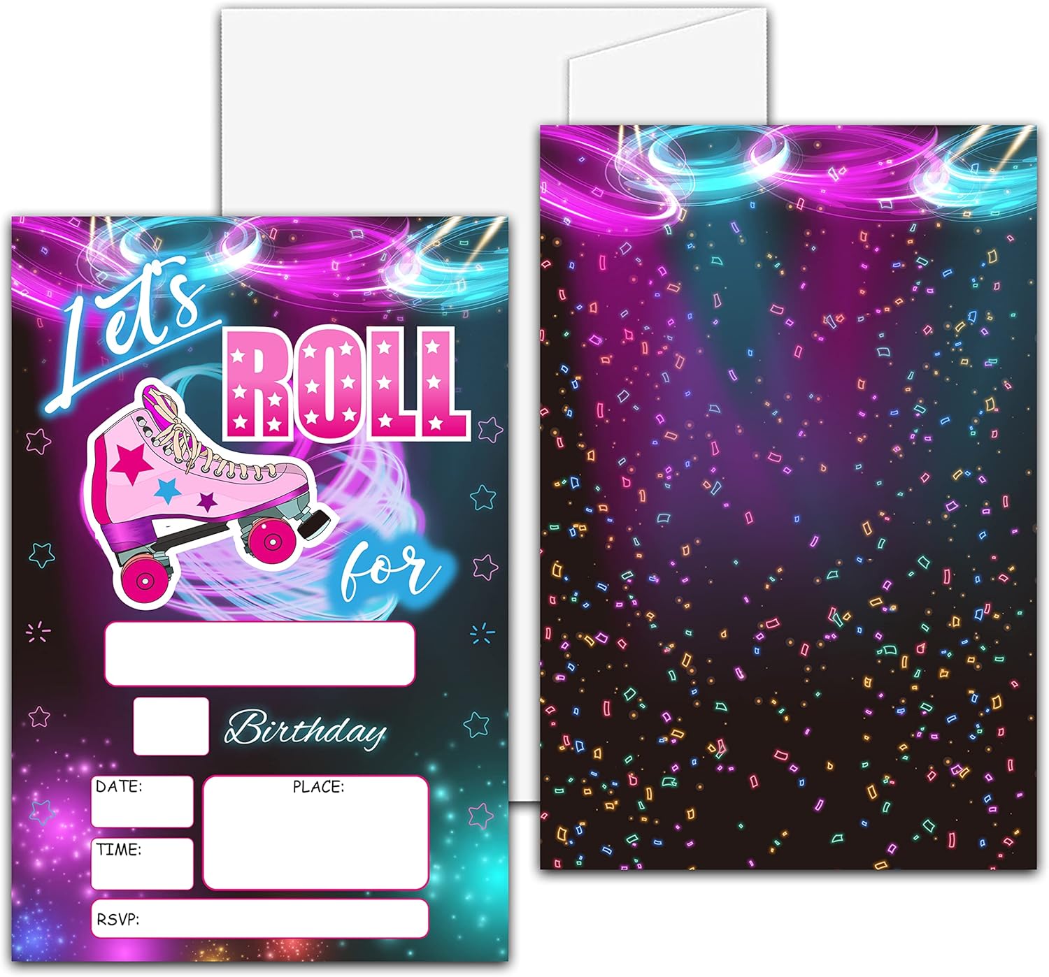 Roller Skate Birthday Invites For Teens 20 Pack