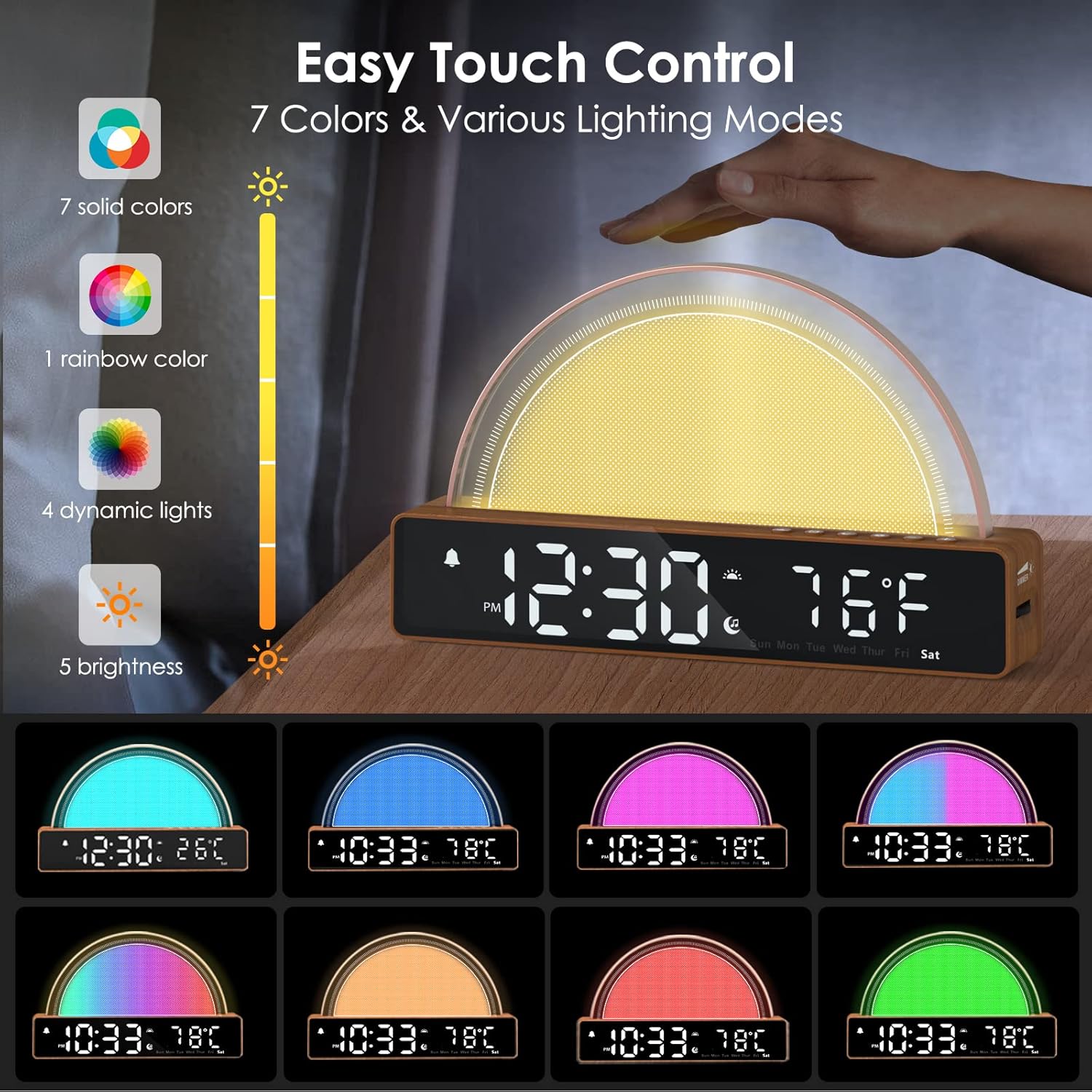 APUZOM Sunrise Alarm Clock with Light and Sound