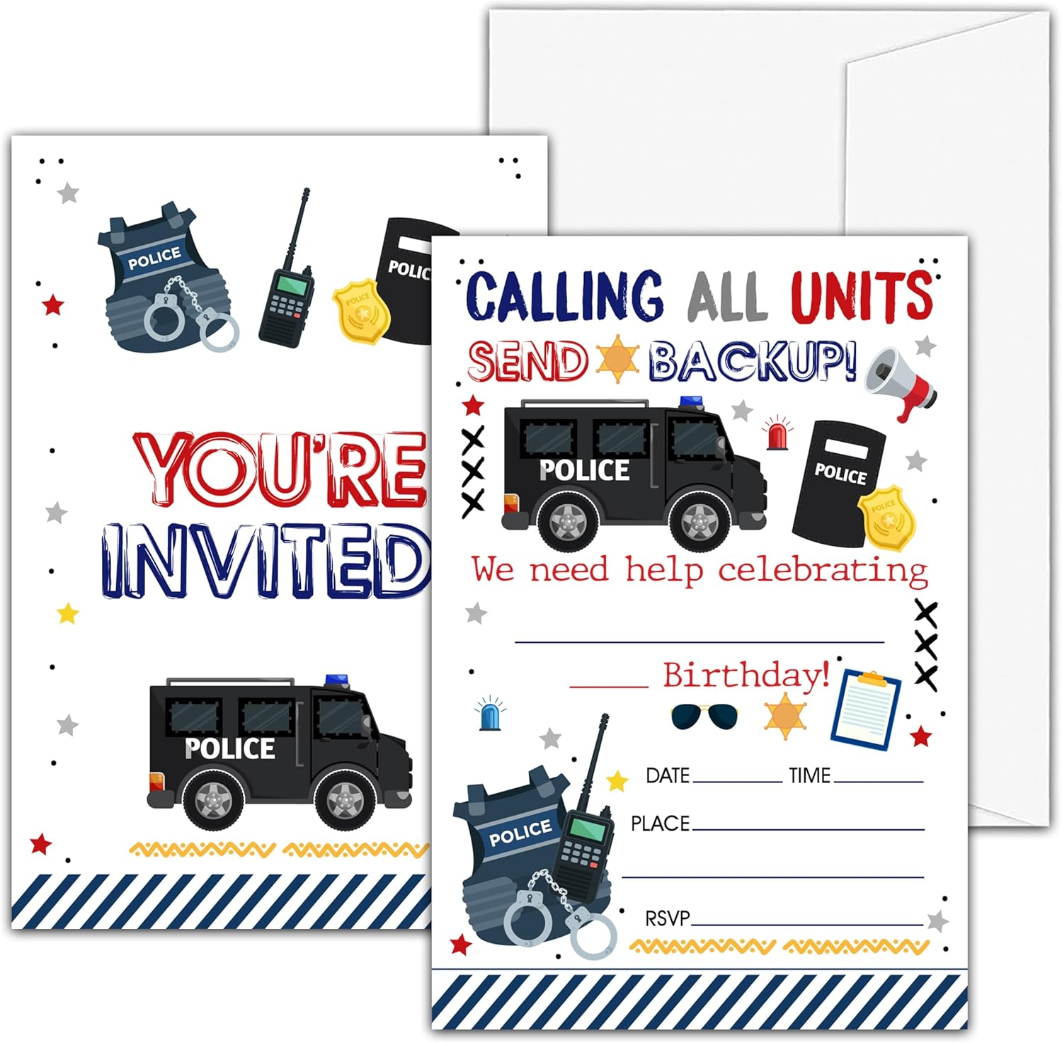 Valucise Police Birthday Invitations For Boys