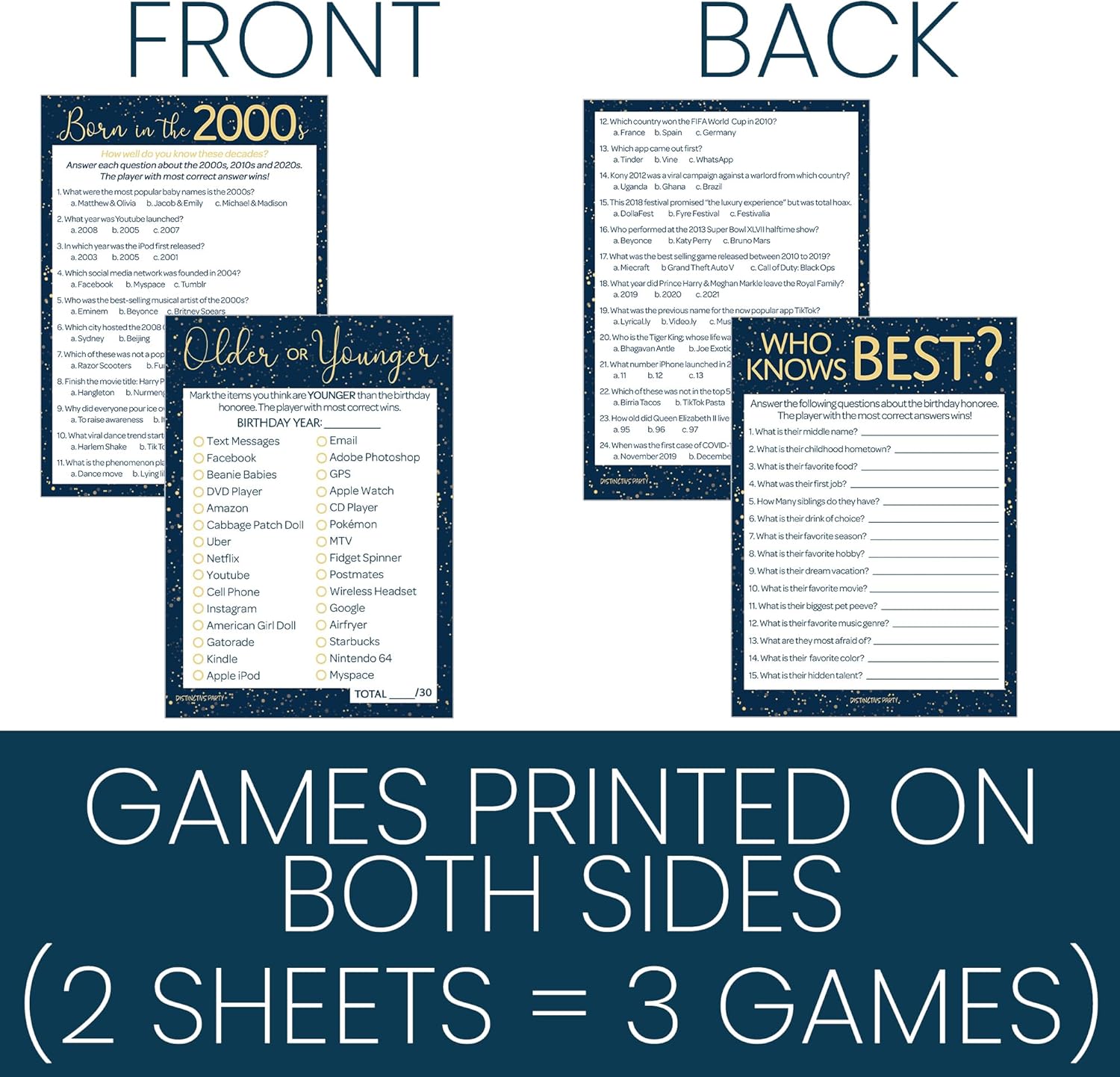 DISTINCTIVS 18th Birthday Party Games Bundle