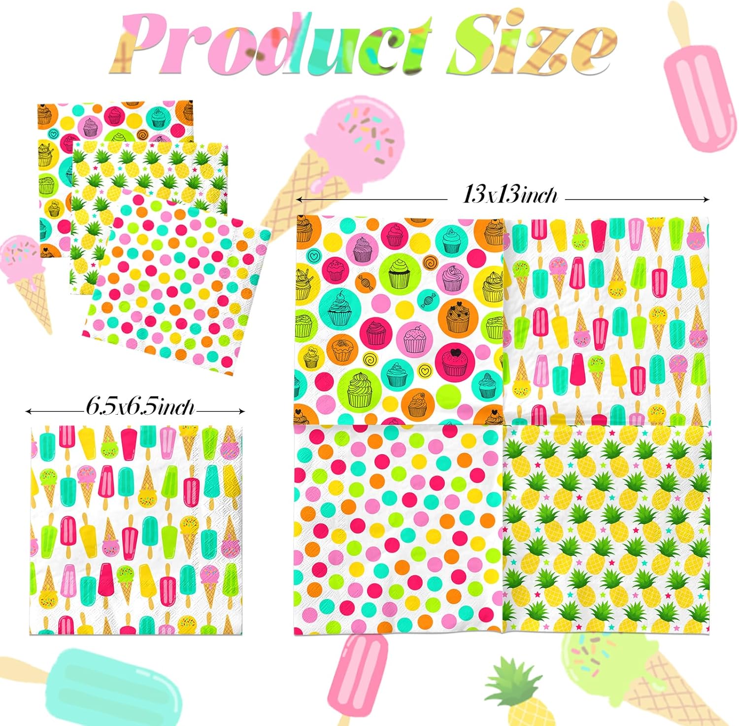 40Pcs Tropical Summer Birthday Napkins