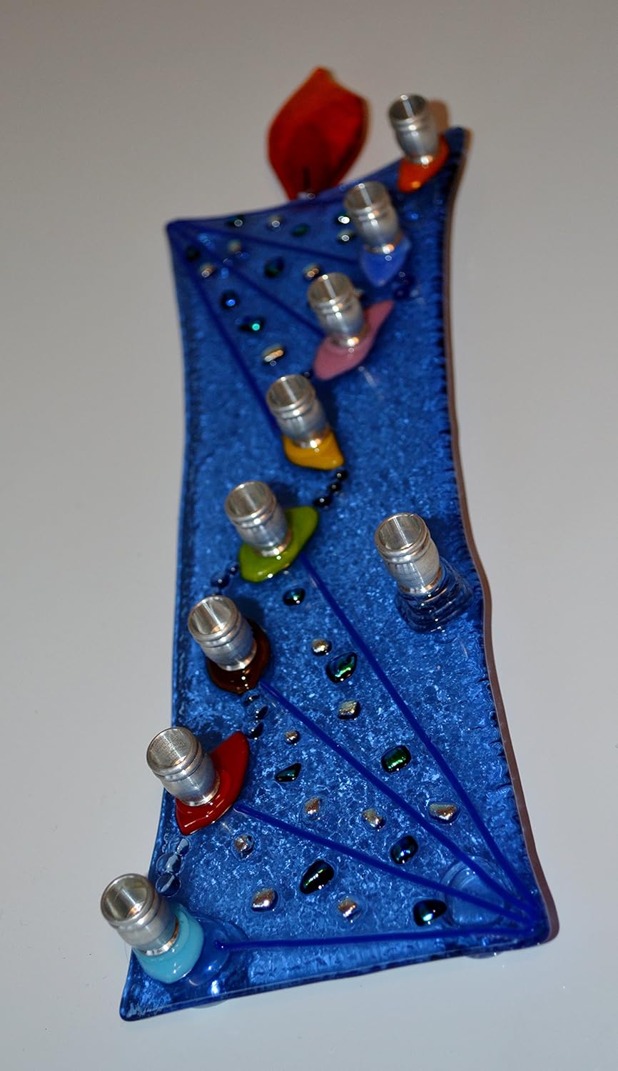 Handmade Fancy Candle Glass Menorah