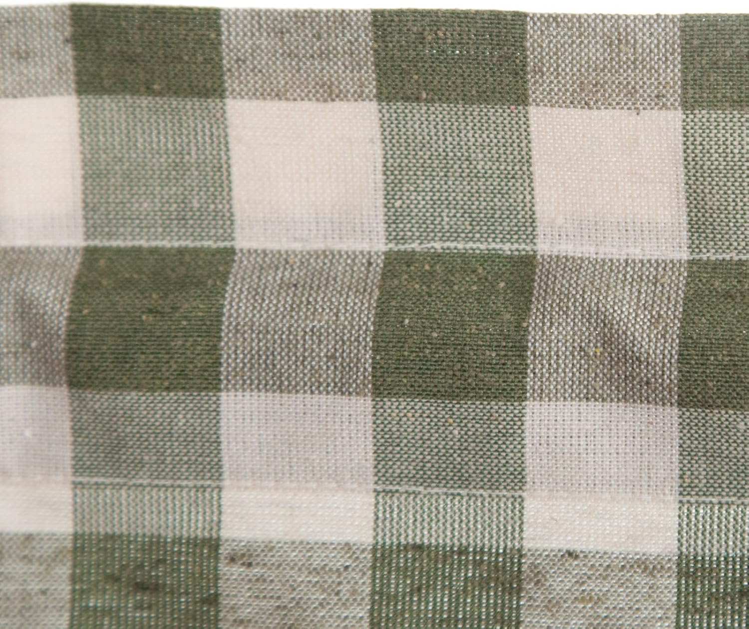 Buffalo Check Tier Pair Curtains - 58x24 Inch Taupe Ivory Plaid