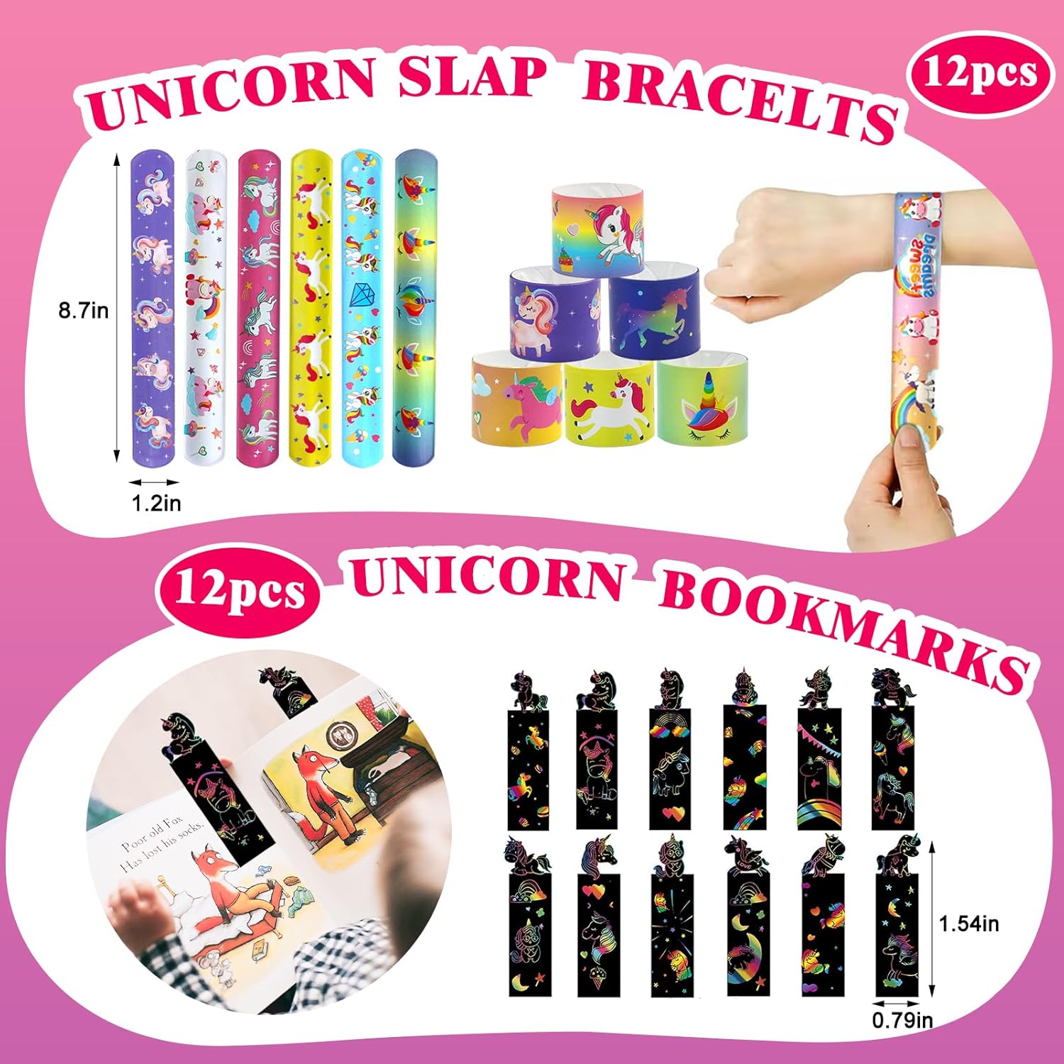 162Pcs Unicorn Party Favors and Decorations Pack