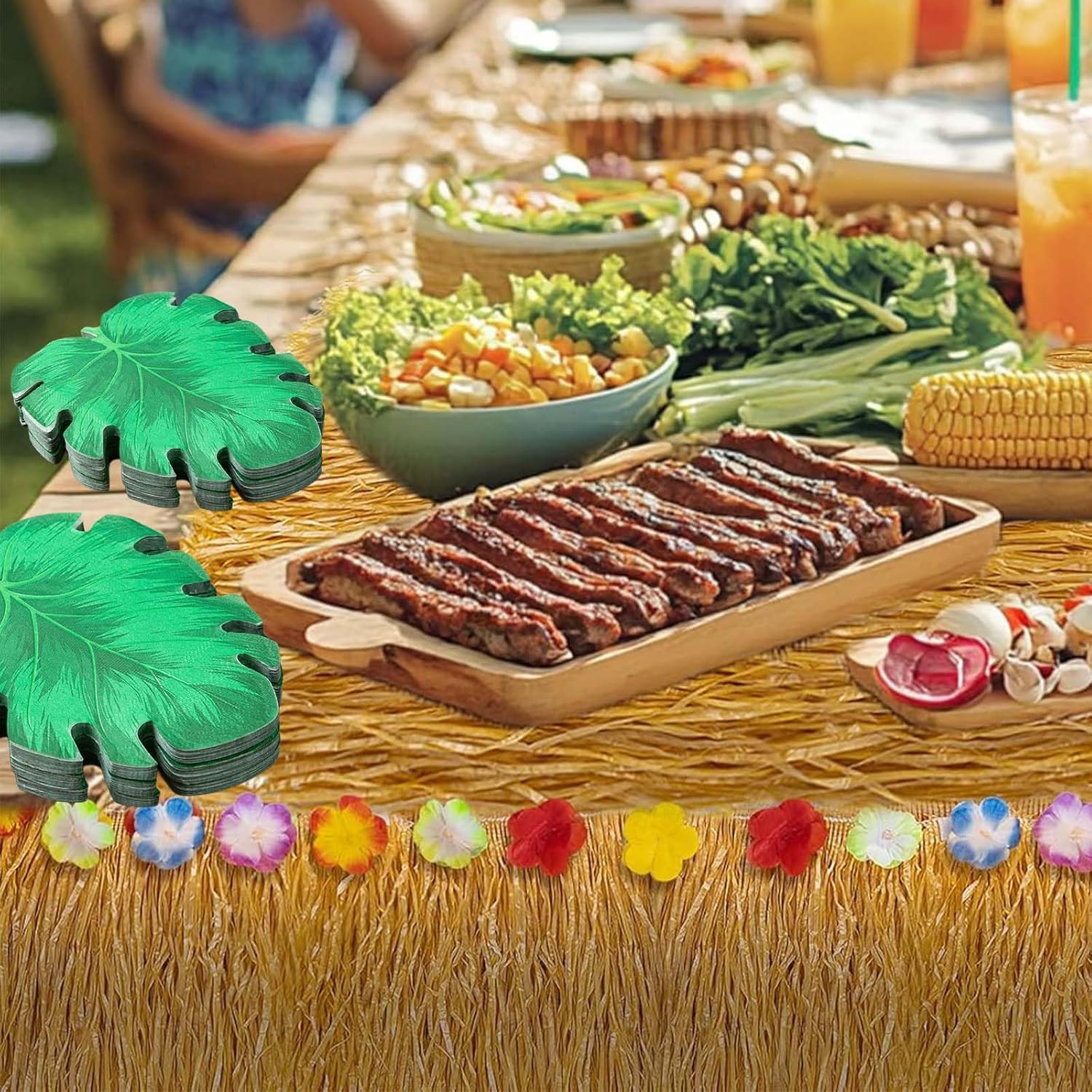 PHOGARY Tropical Palm Leaf Napkins 40-Count