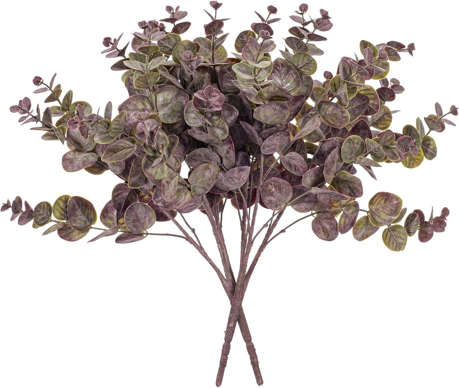 Vickerman 19 Inch Artificial Burgundy Spiral Eucalyptus Bush 3 Pack