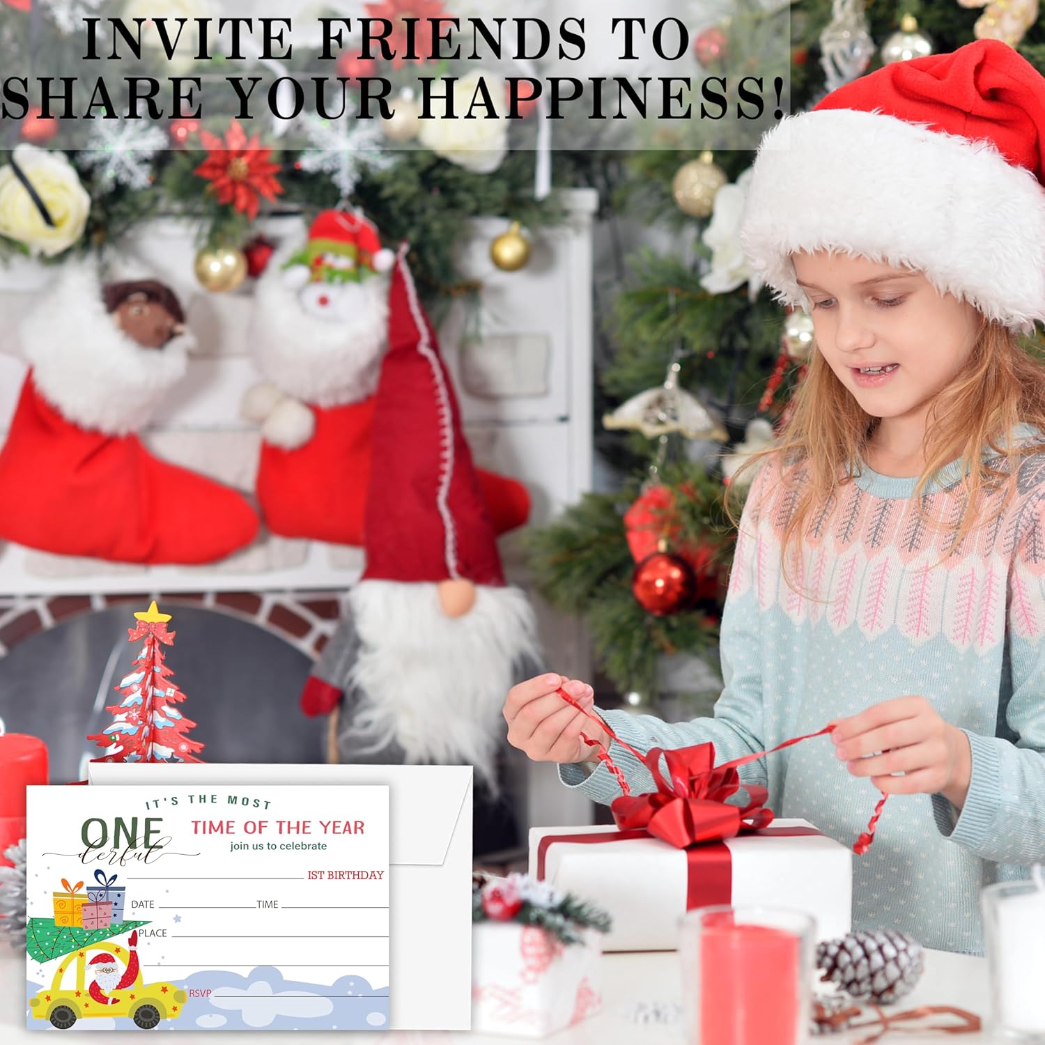 ISOVF Christmas Birthday Invitations with Envelopes