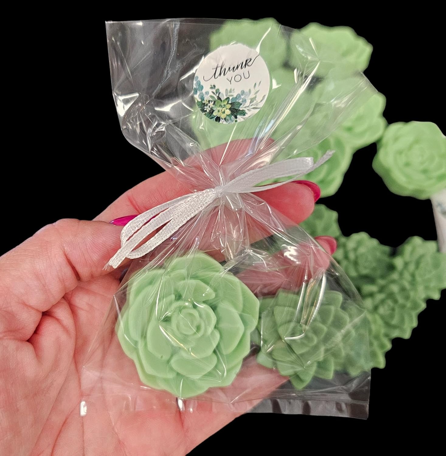 DIY Succulent Shaped Soap Favor Kit 20 Green Cactus Blossom Scented Soaps