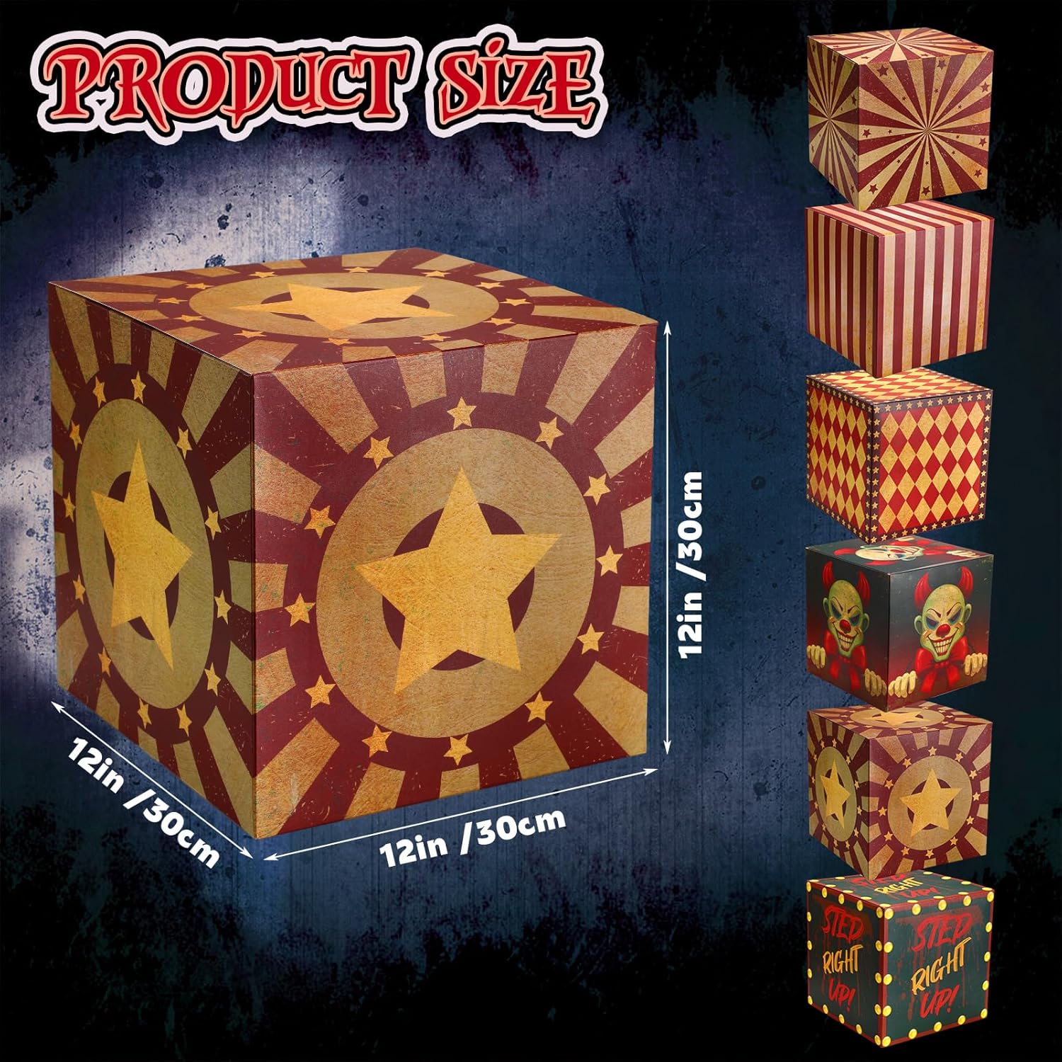 Tenceur 6 Piece Creepy Clown Decor Boxes