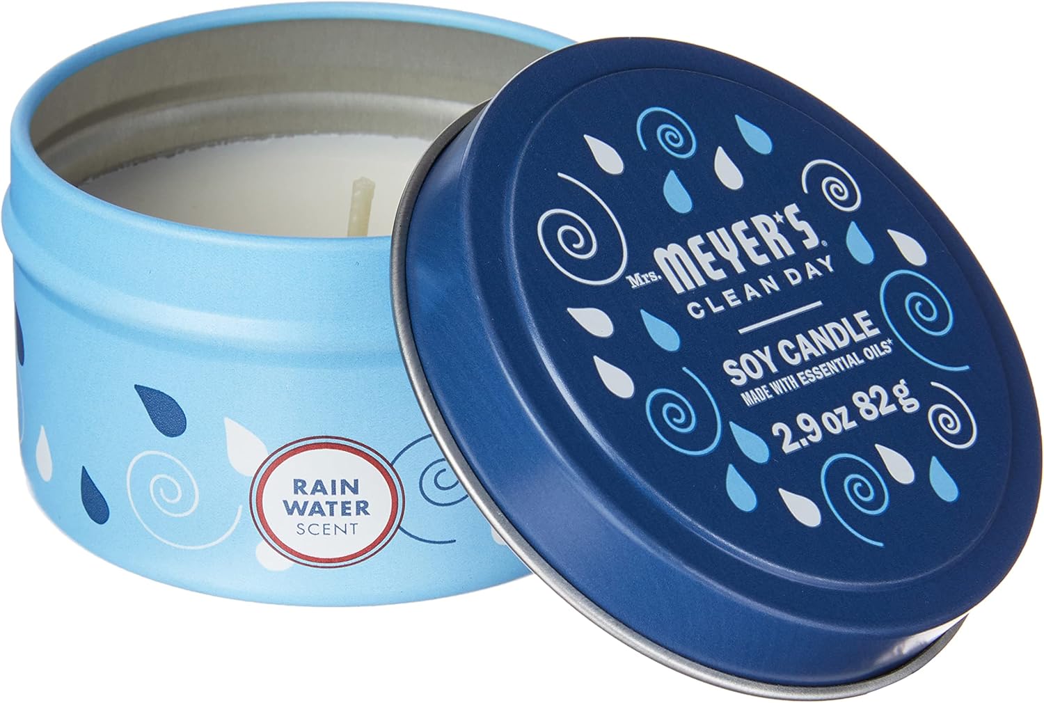 Mrs Meyers Rain Water Tin Candle 29 Oz