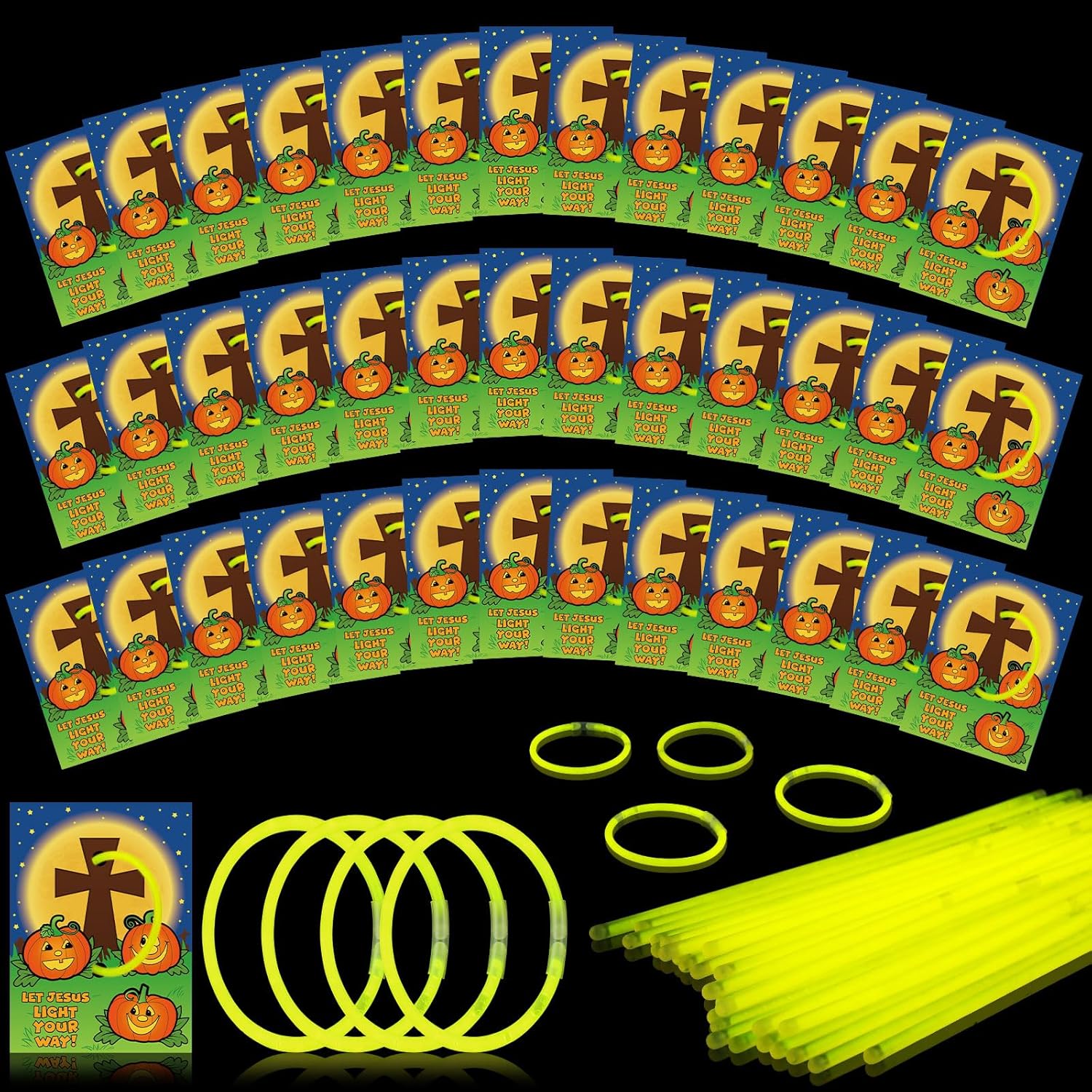 HyDren 32 Piece Halloween Glow Wristband Set
