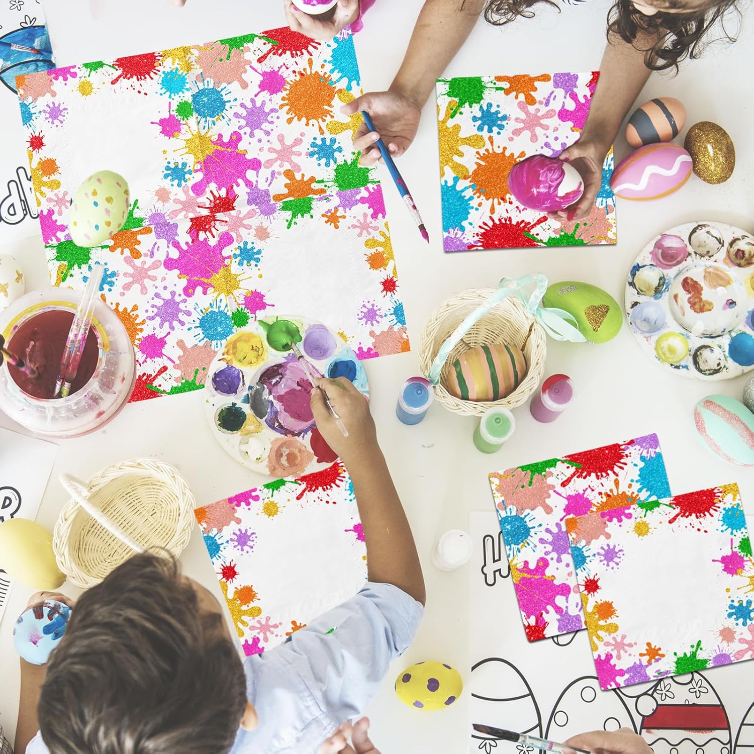 Art Paint Napkins 40Pcs Birthday Party Decorations