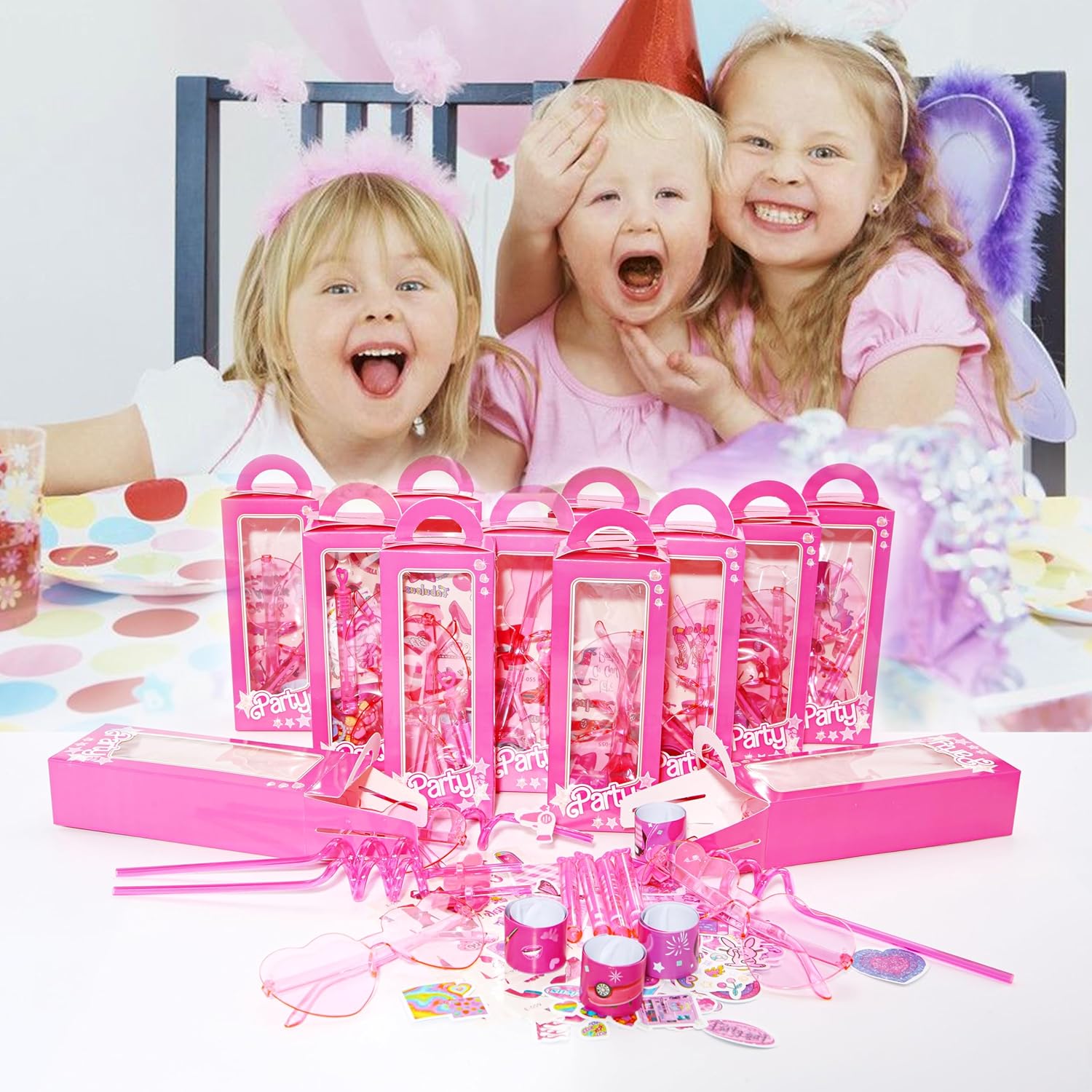 Pink Princess Party Favor Pack with 120 Pieces