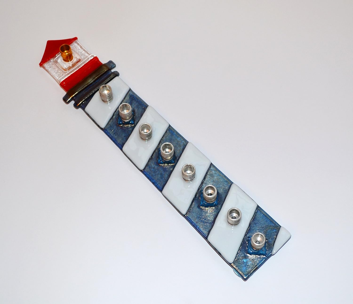 Custom Order Flat Glass Menorah by YafitGlass 1