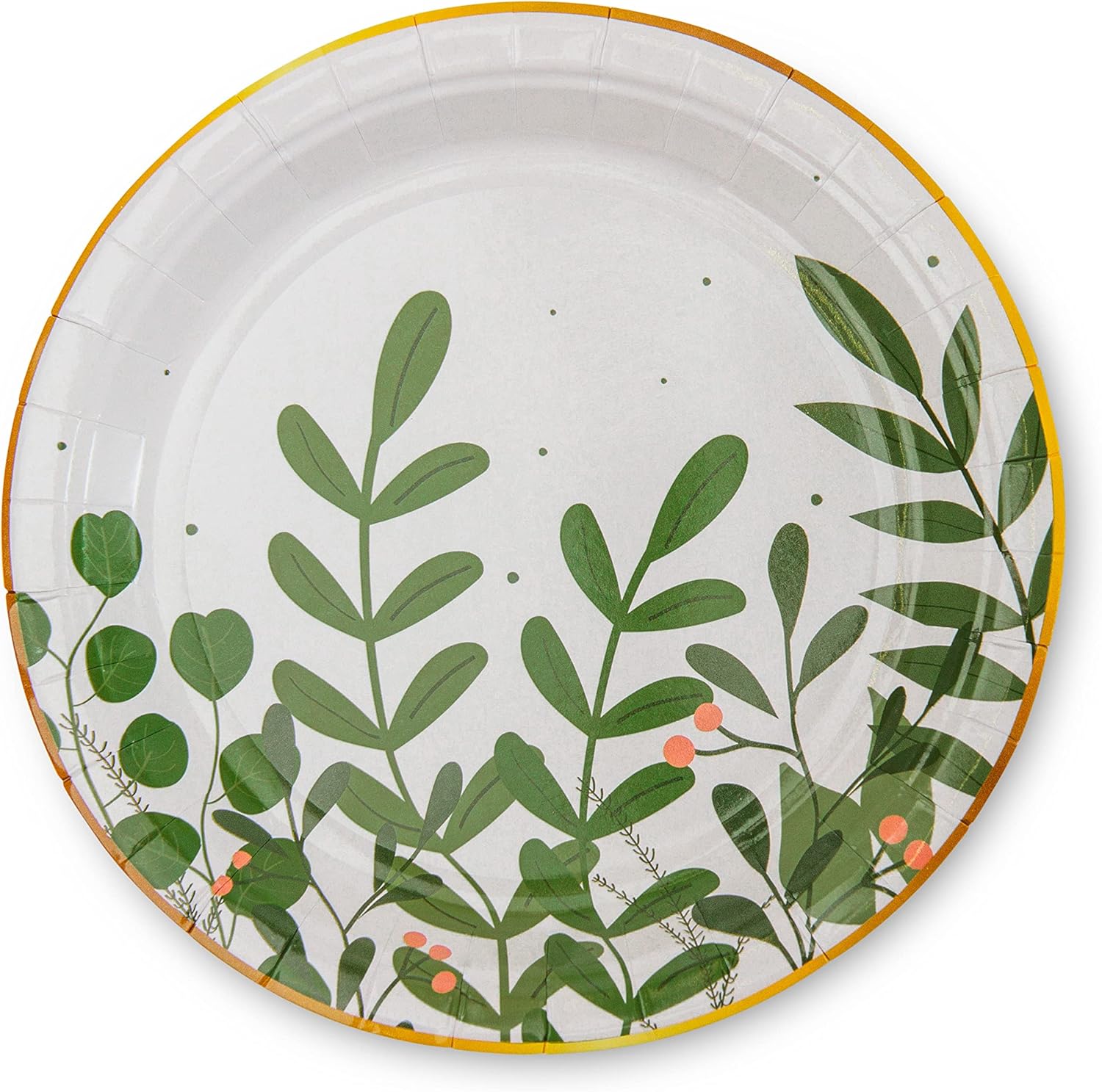 Royal Bluebonnet Greenery Paper Plates and Napkins - Set of 24