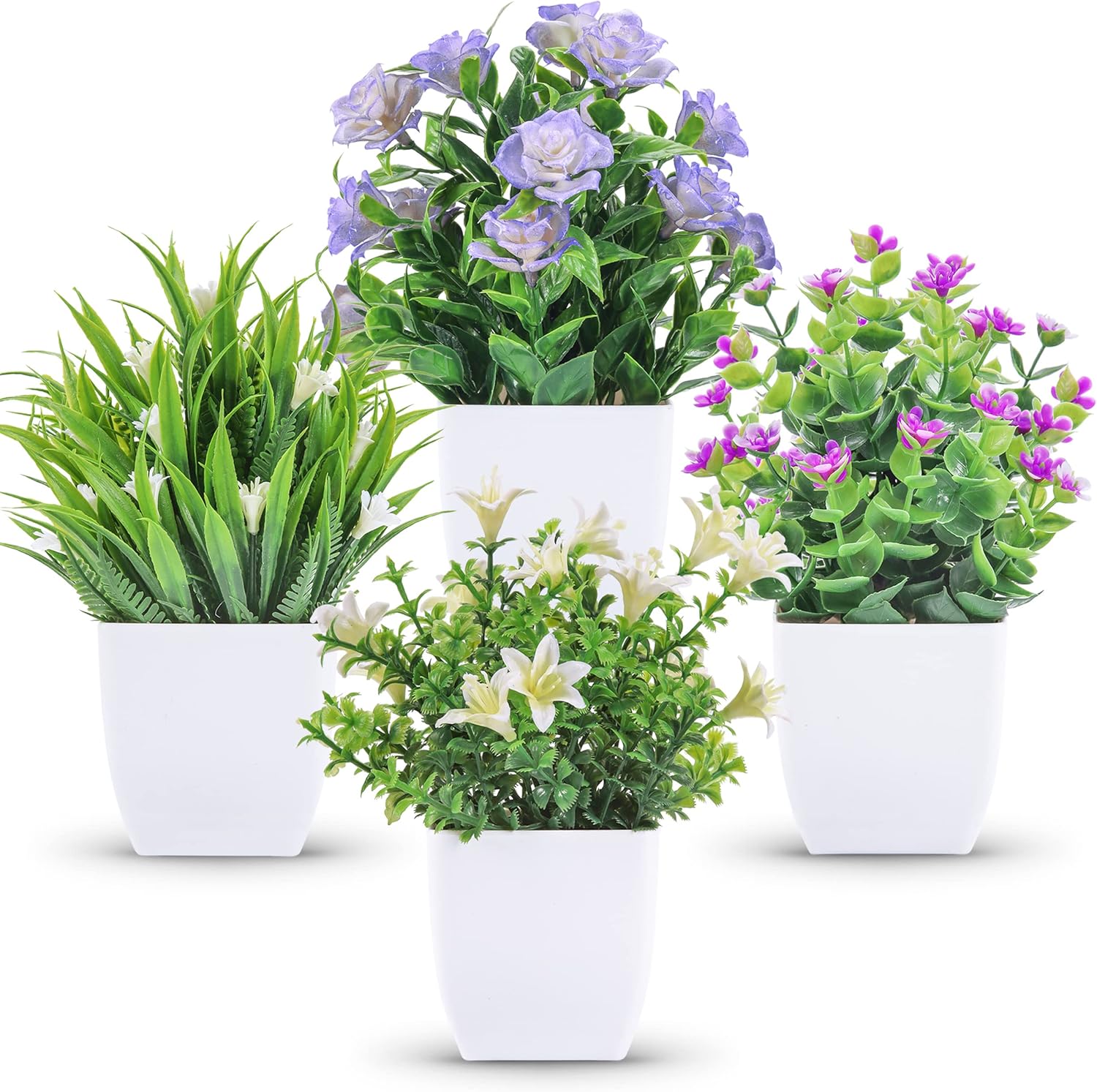 Der Rose 4 Pack Artificial Plants Indoor Decor