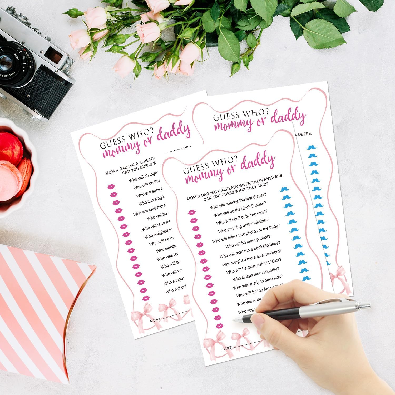 Whos Mommy or Daddy Baby Shower Game Cards