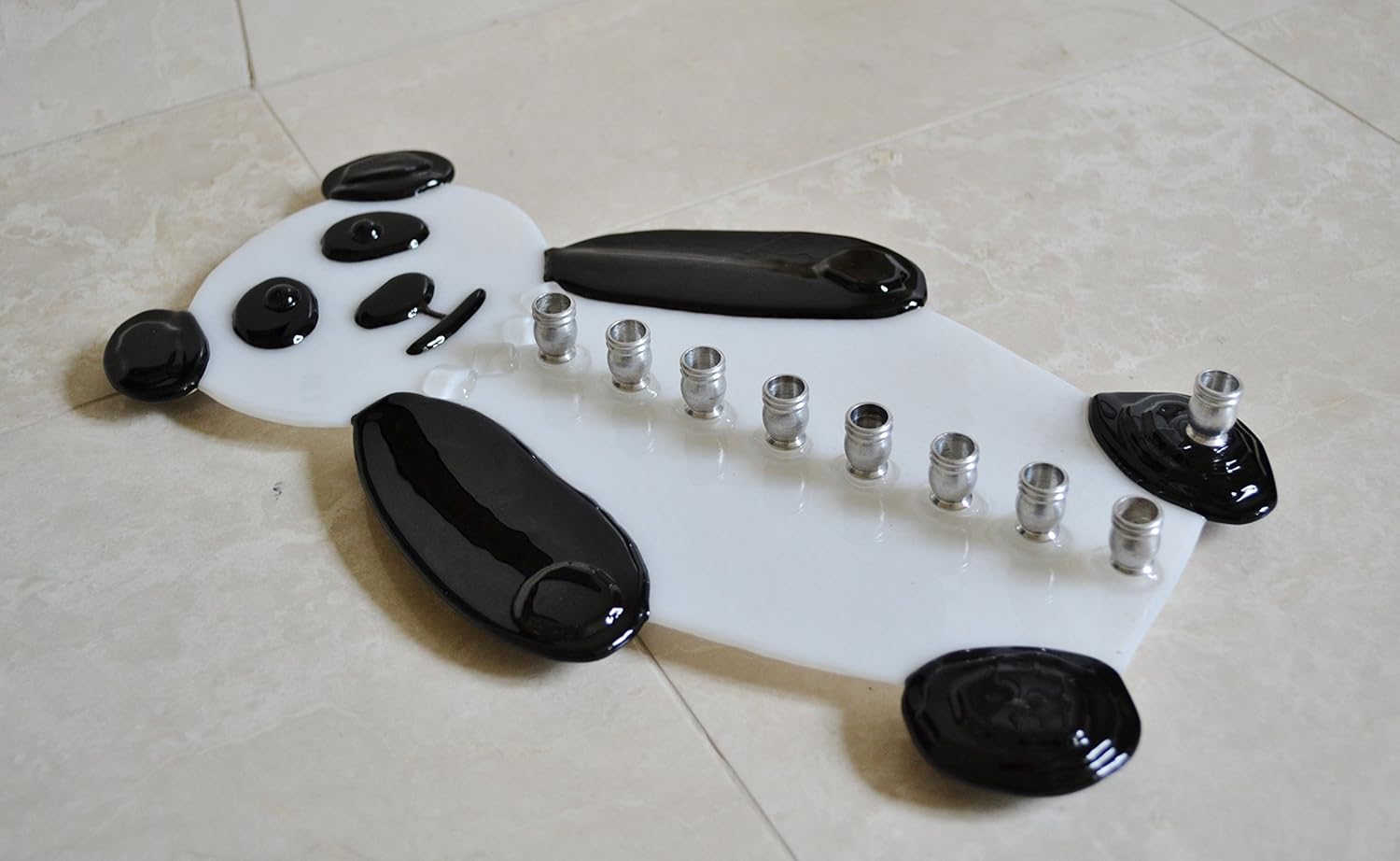 Panda Bear Glass Menorah by YafitGlass 1