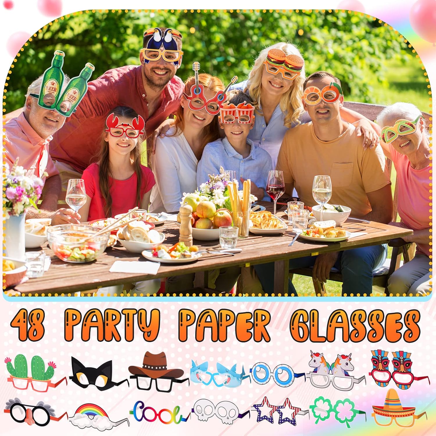 48 Pcs Funny Hawaiian Party Sunglasses