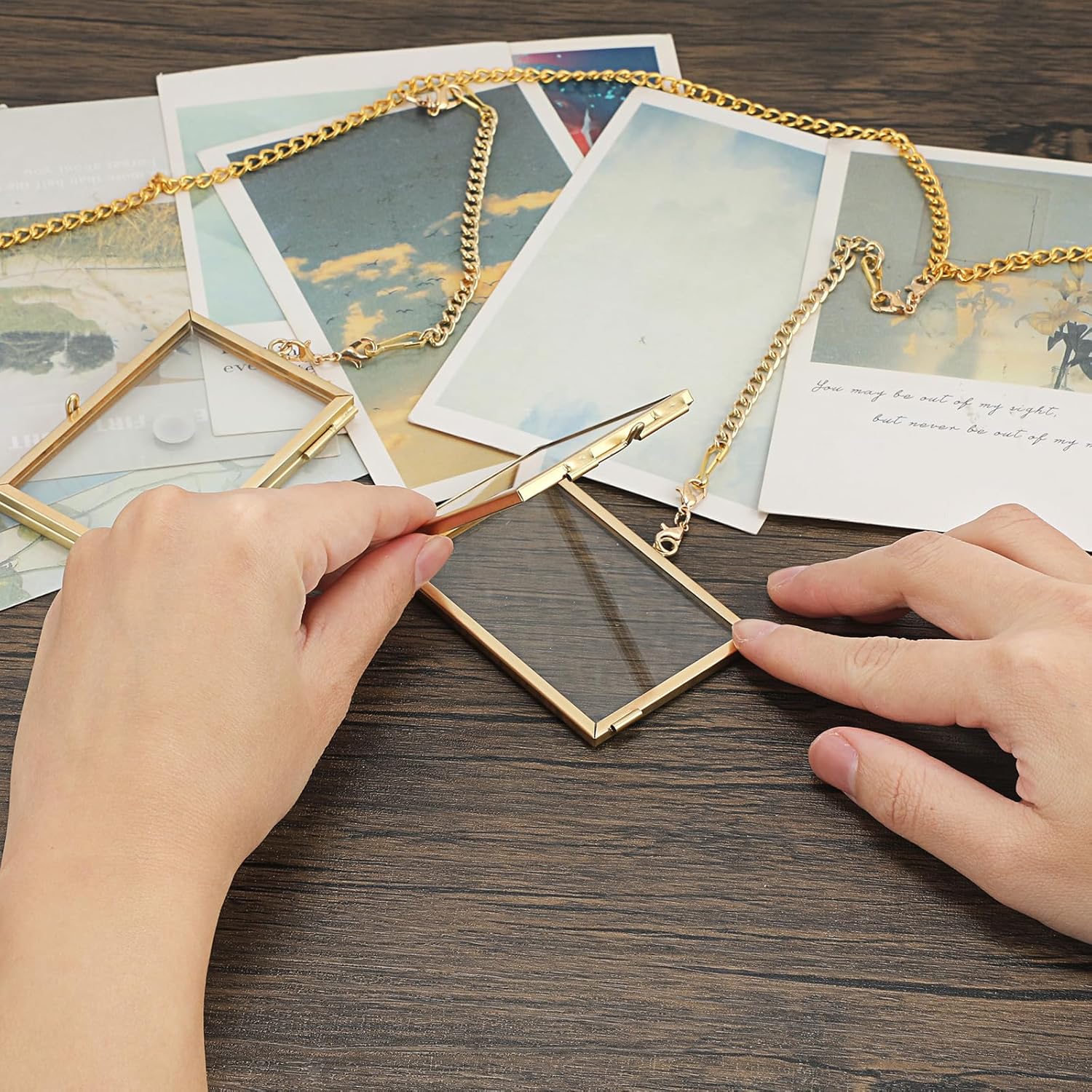 JUXYES Set of 7 Brass Wall Frames for Pressed Flowers
