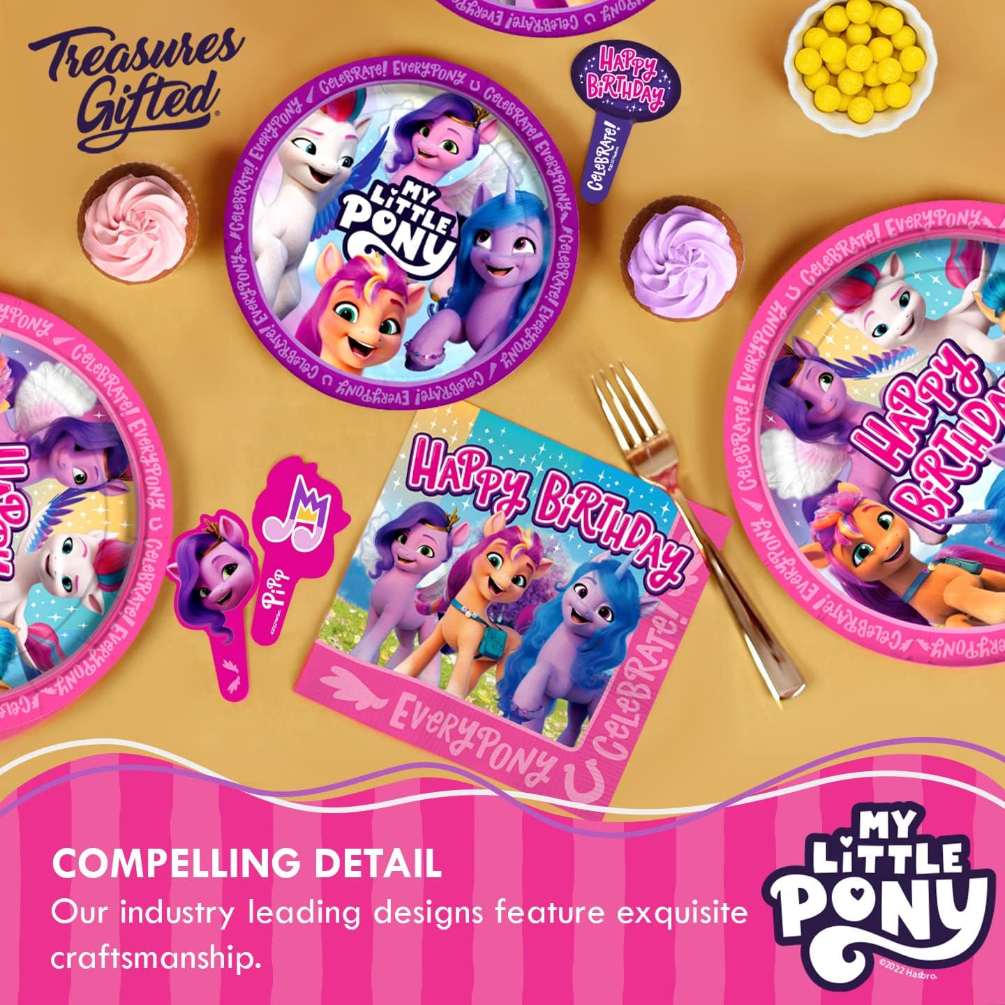 Treasures Gifted My Little Pony Dessert Plates 16ct - 7in