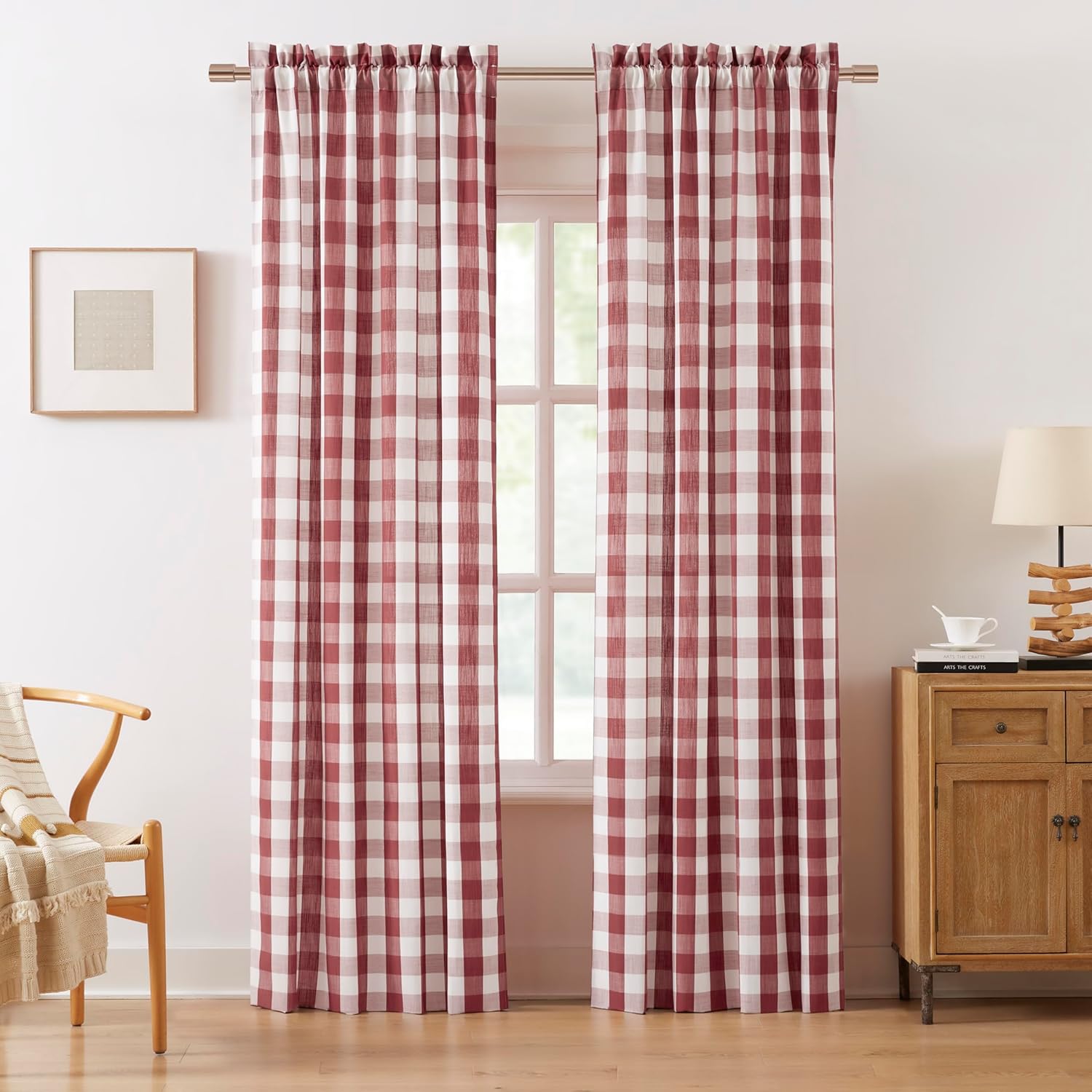 Red Buffalo Plaid Check Curtain Panels 40x84