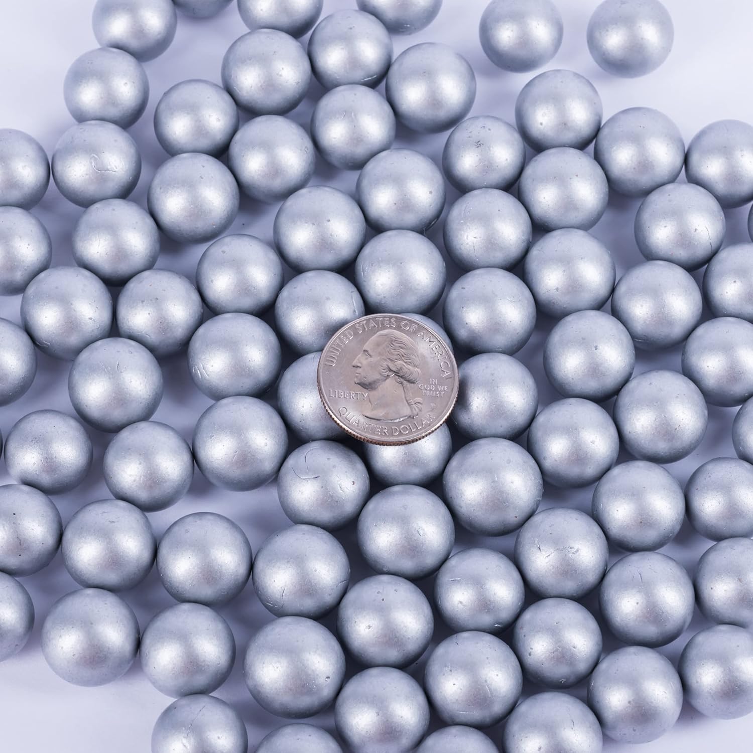 Galashield Silver Marbles 1lb - 80pcs Vase Fillers