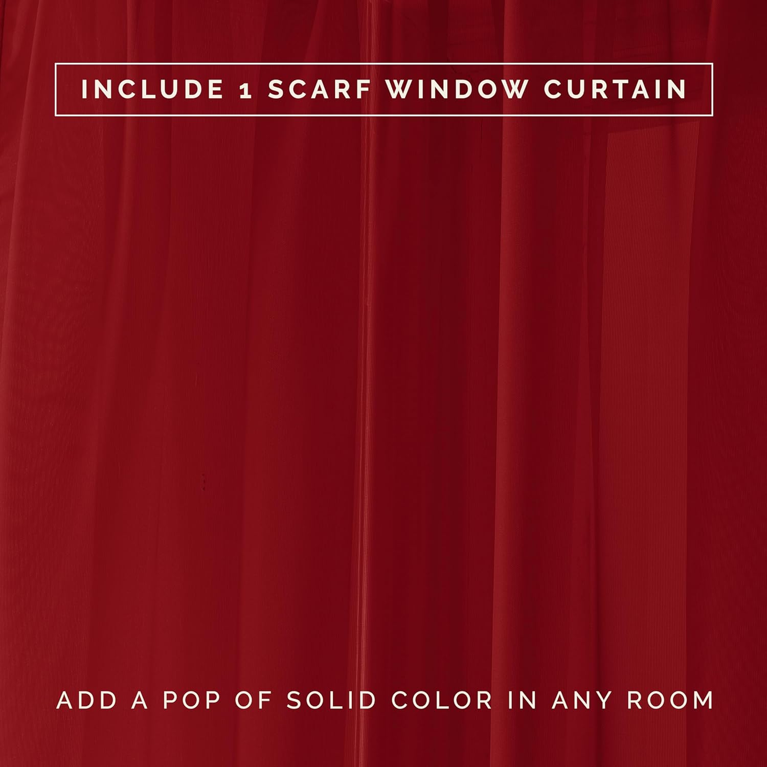 Elegant Comfort Lightweight Sheer Curtain Valance - 216 Inch Long - Burgundy
