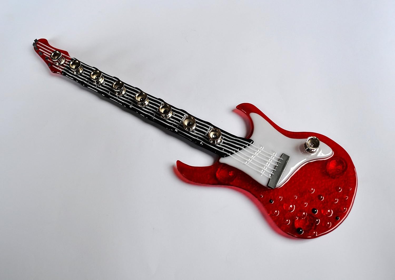 Electric Guitar Glass Menorah Kosher Menorah by YafitGlass