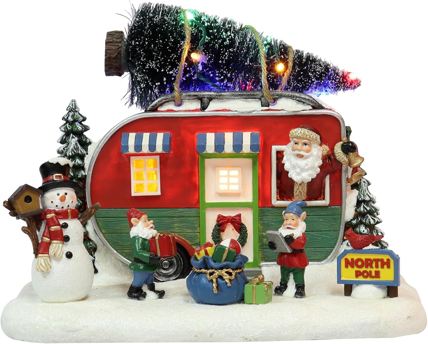 Moments in Time 73 Inch Santas Trailer LED Music Decor